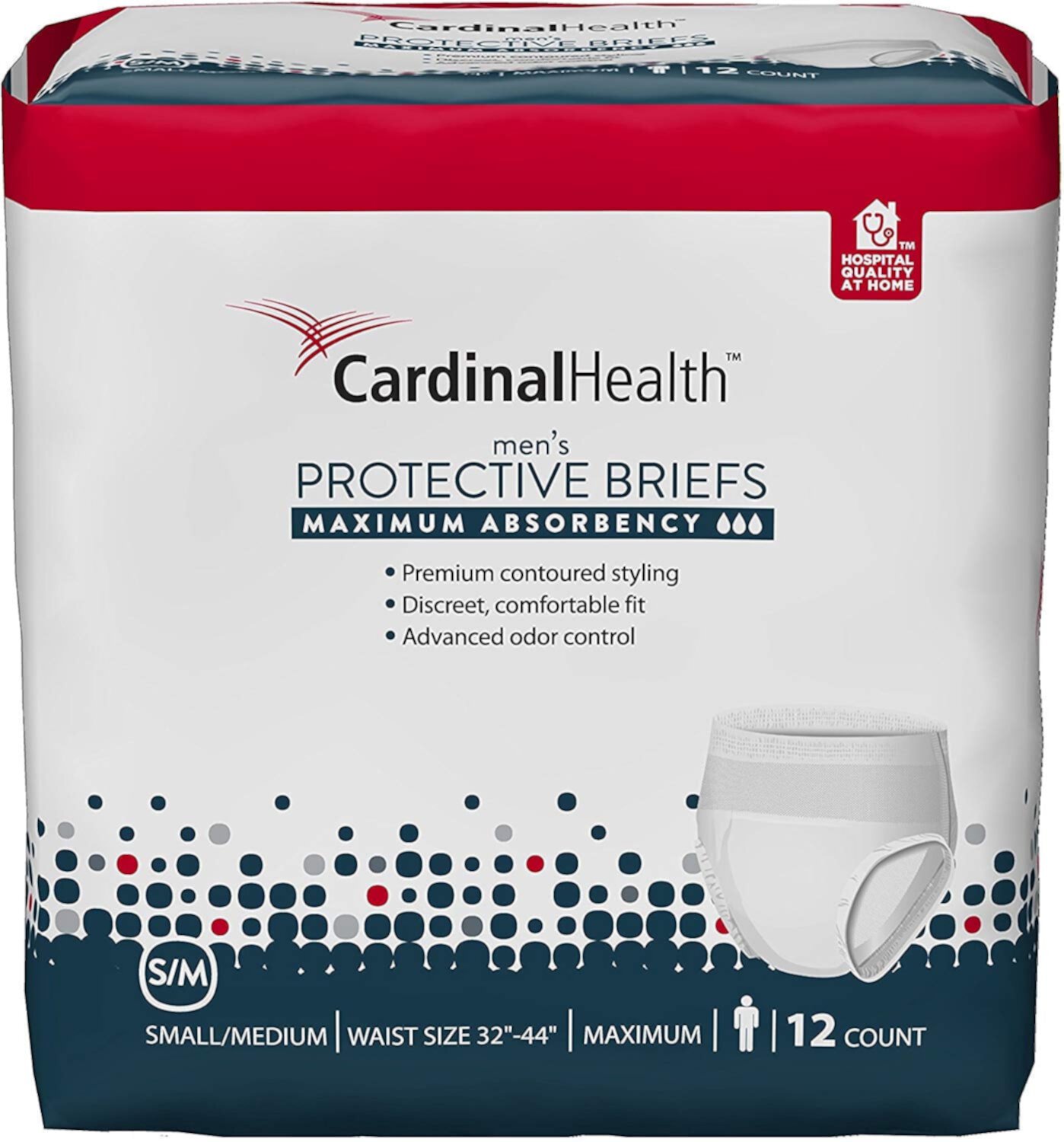 55Uwmbsmpk - Cardinal Maximum Absorbency Flexright Protective Underwear For Men, Small/Medium, 32 - 44, 95 - 185 Lbs Cardinal Health