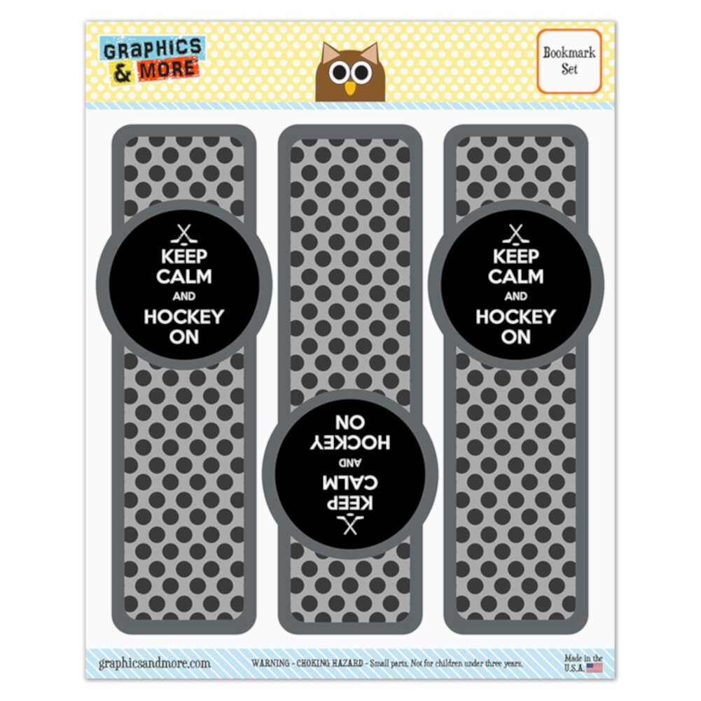 Keep Calm And Hockey On Sports Glossy Laminated Bookmarks - Set of 3 Graphics and More