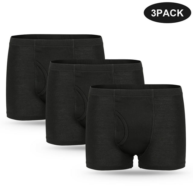 Washable Urinary Incontinence Cotton Boxer Underwear for Men with Front Built In Absorbent Area CARER Healthcare