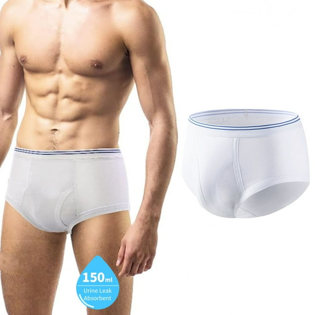 CARER Washable Urinary Mens Incontinence Briefs Built in Front Absorbent Leak Proof Underwear for Men 1 Pack CARER Healthcare