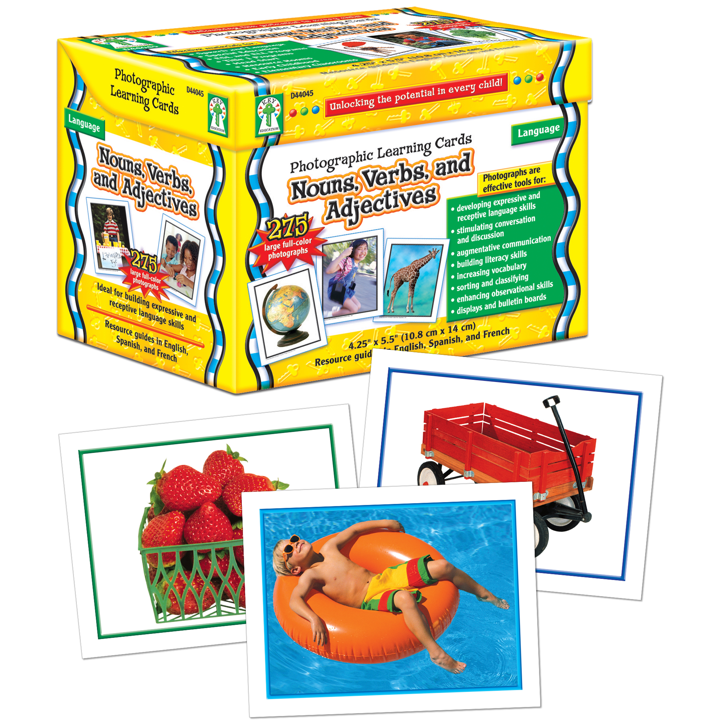 Key Education Nouns, Verbs and Adjectives Learning Cards (288 cards) Key Education