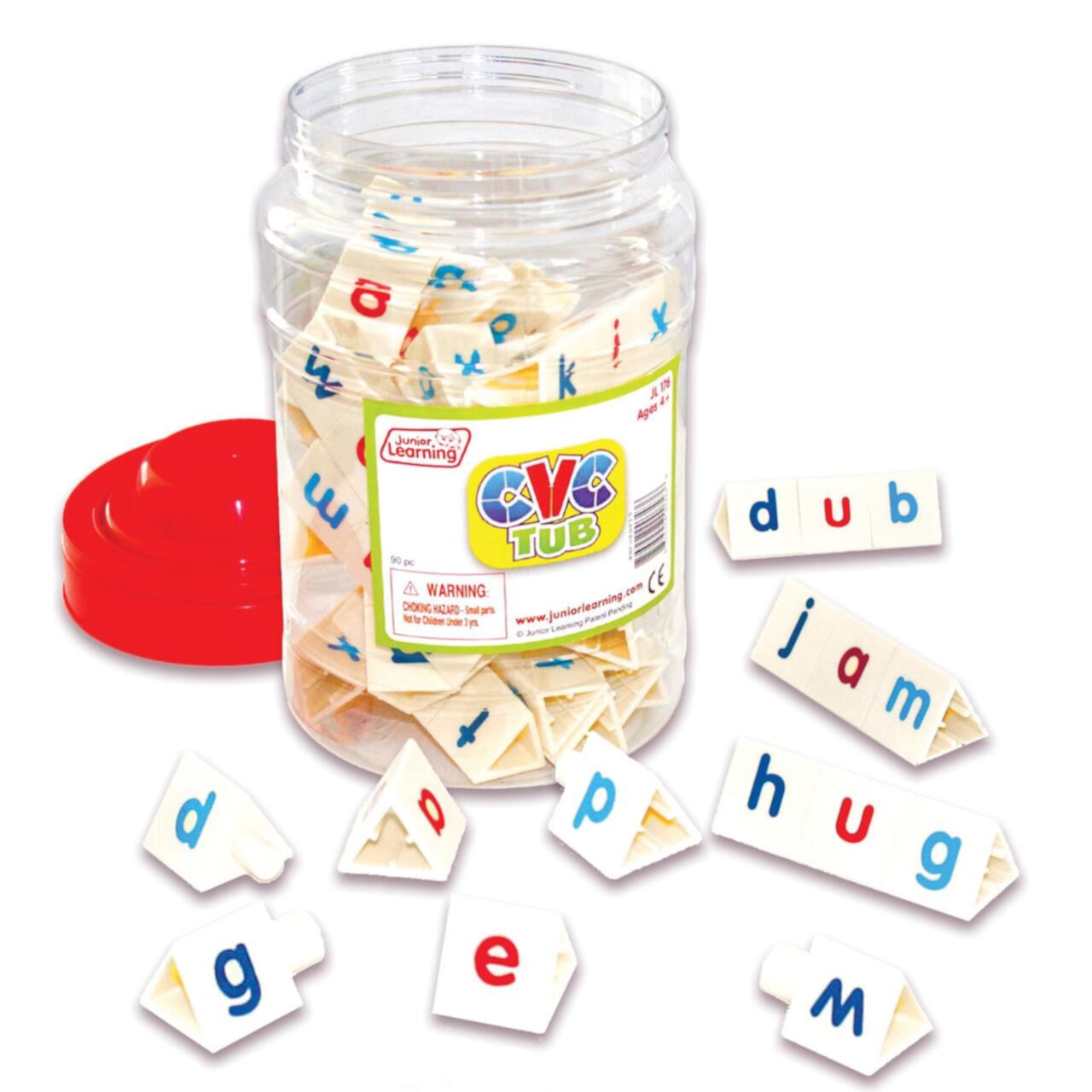 Junior Learning Tri-Blocks CVC Tub, Set of 90 Junior Learning