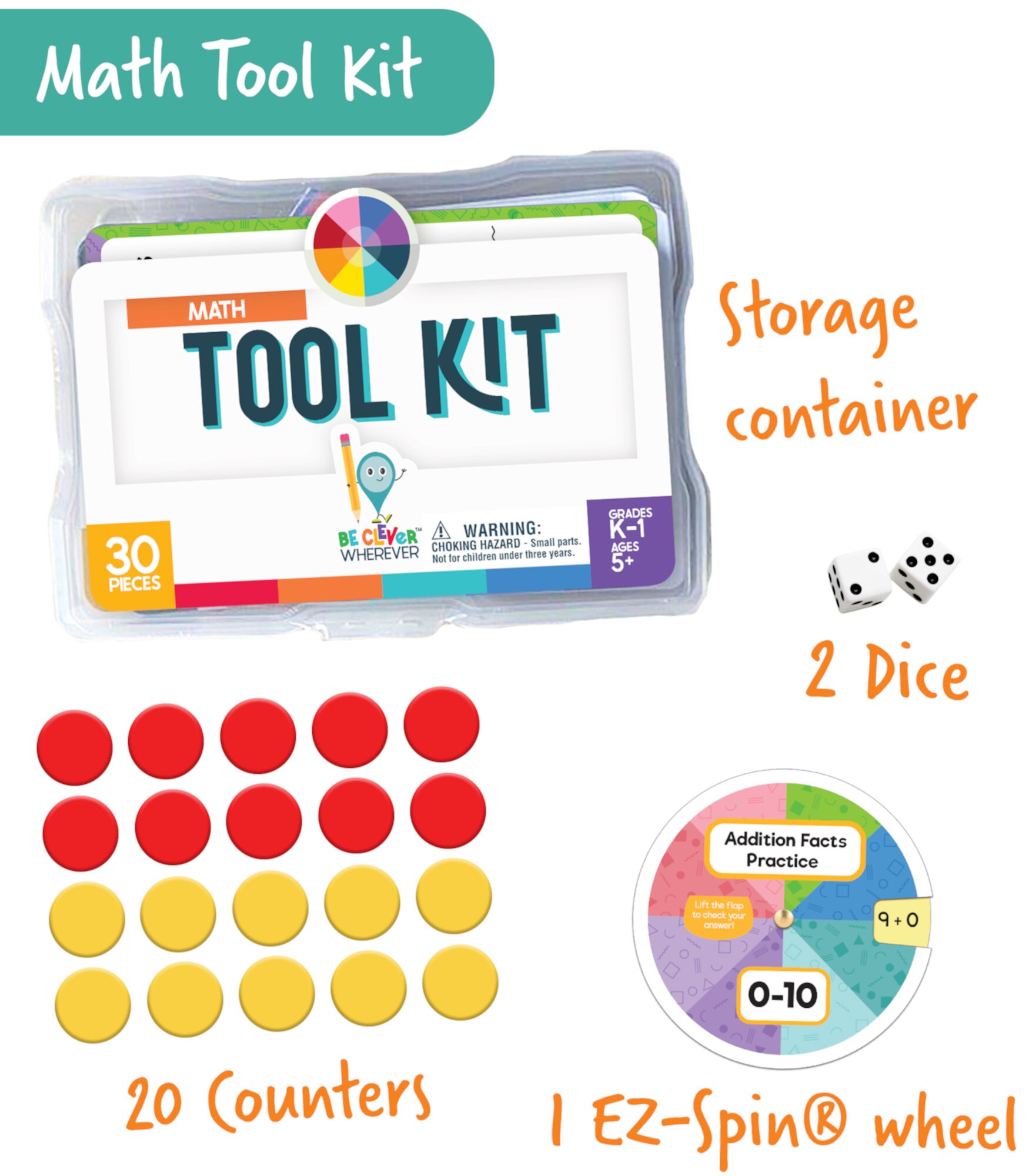 Carson Dellosa Math Tool Kit Math Manipulative (30 pieces) CD CARSON-DELLOSA PUBLISHING GROUP