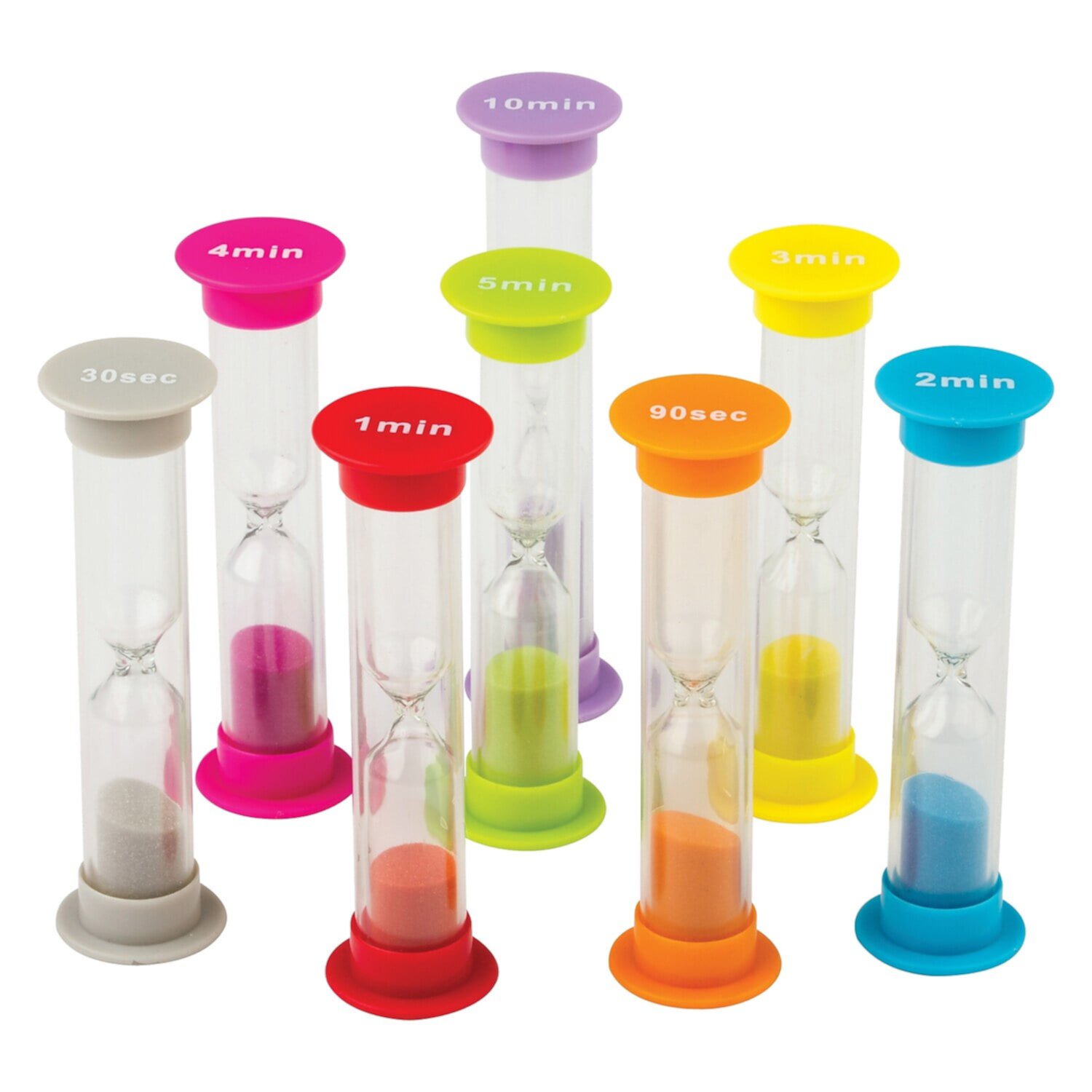 Teacher Created Resources Small Sand Timers, Assorted Colors and Time, Pack of 8 Teacher Created Resources