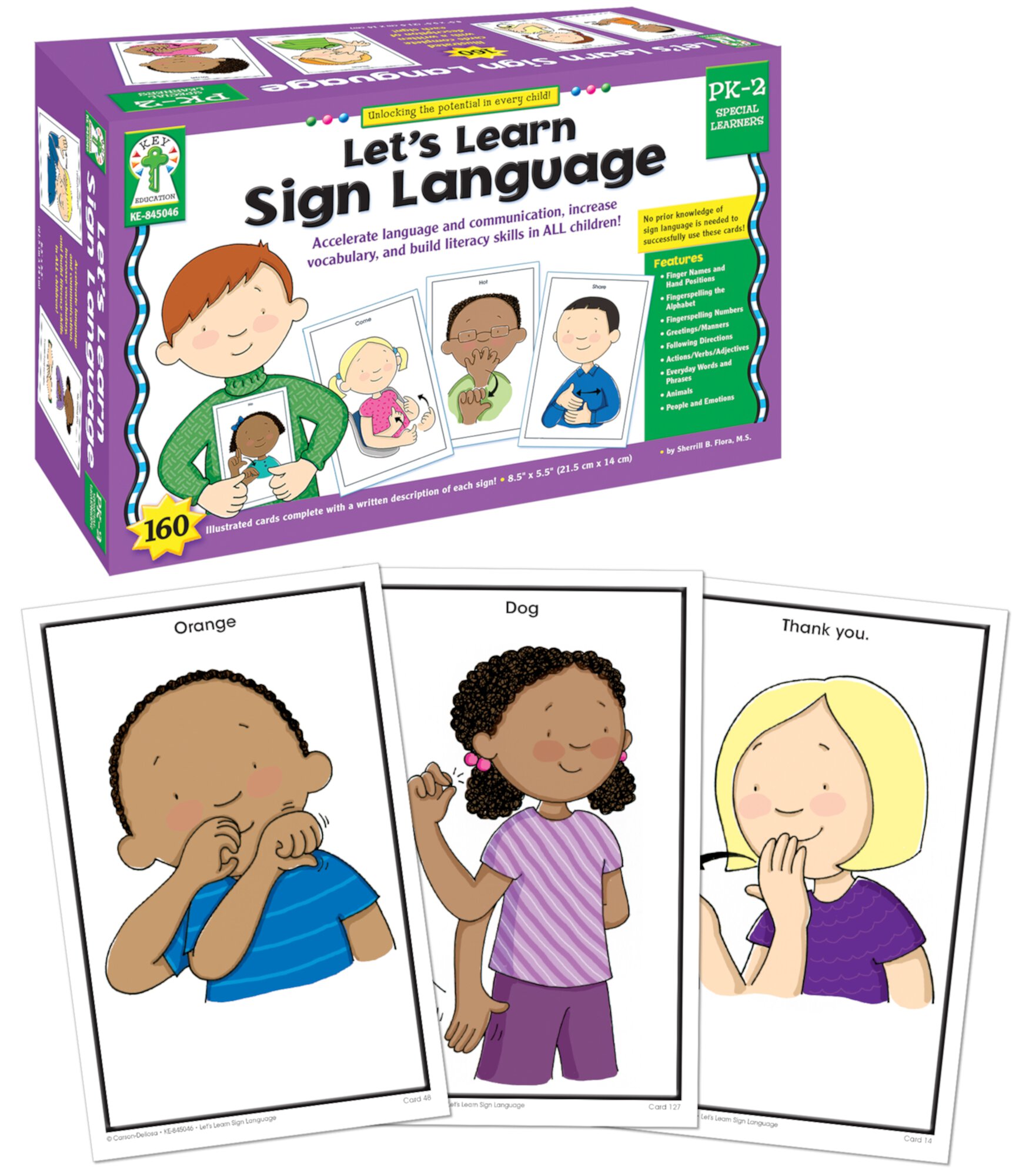 CARSON-DELLOSA Sign Language Wt Cards 845046 Key Education