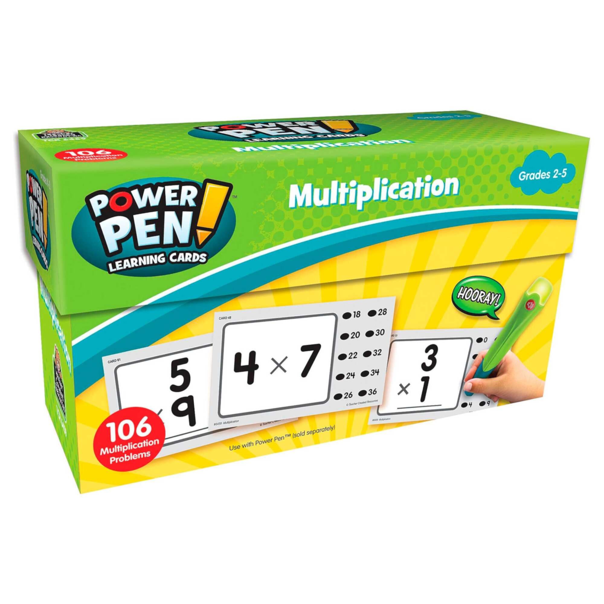 (2 pack) Teacher Created Resources Power Pen Learning Cards, Multiplication, Grades 2 to 5 Teacher Created Resources