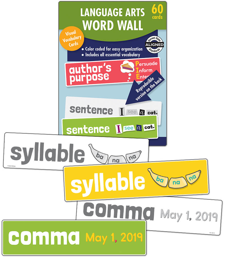 Carson Dellosa Language Arts Word Wall Bulletin Board Set (60 cards) CD CARSON-DELLOSA PUBLISHING GROUP