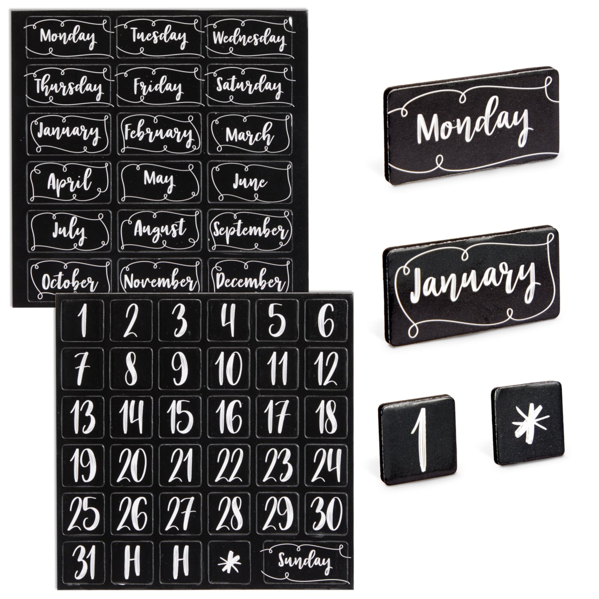 50 Piece Magnetic Calendar for Classroom, Whiteboard - Number Magnets, Calendar Magnets with Day, Month, Date Juvale