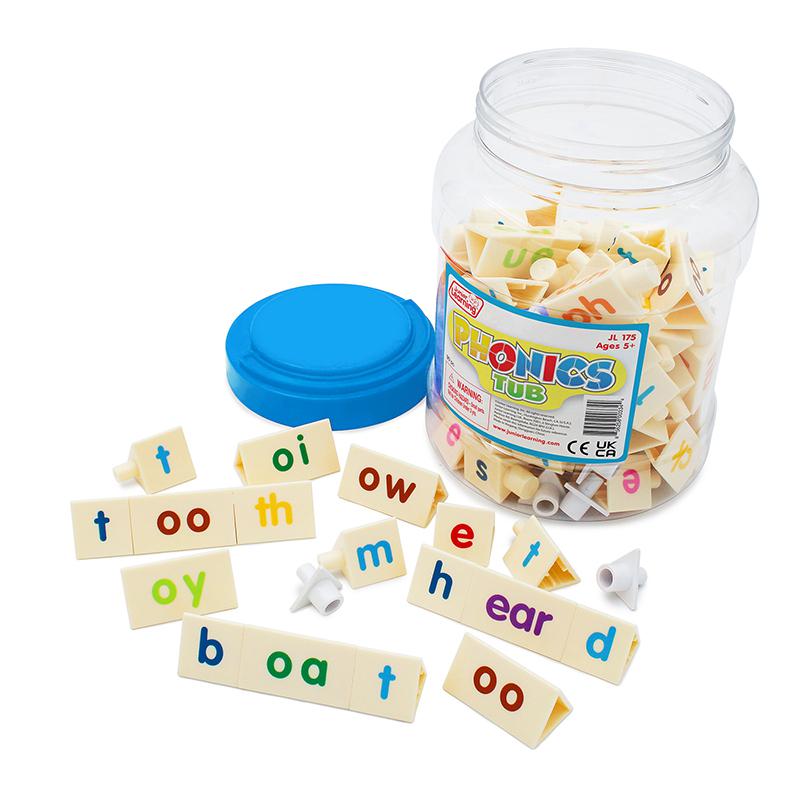 Phonics Tri-Blocks Tub Junior Learning for Ages 5-6 Kindergarten 1st Grade Learning,  Language Arts, Perfect for Home School, Educational Resources Junior Learning