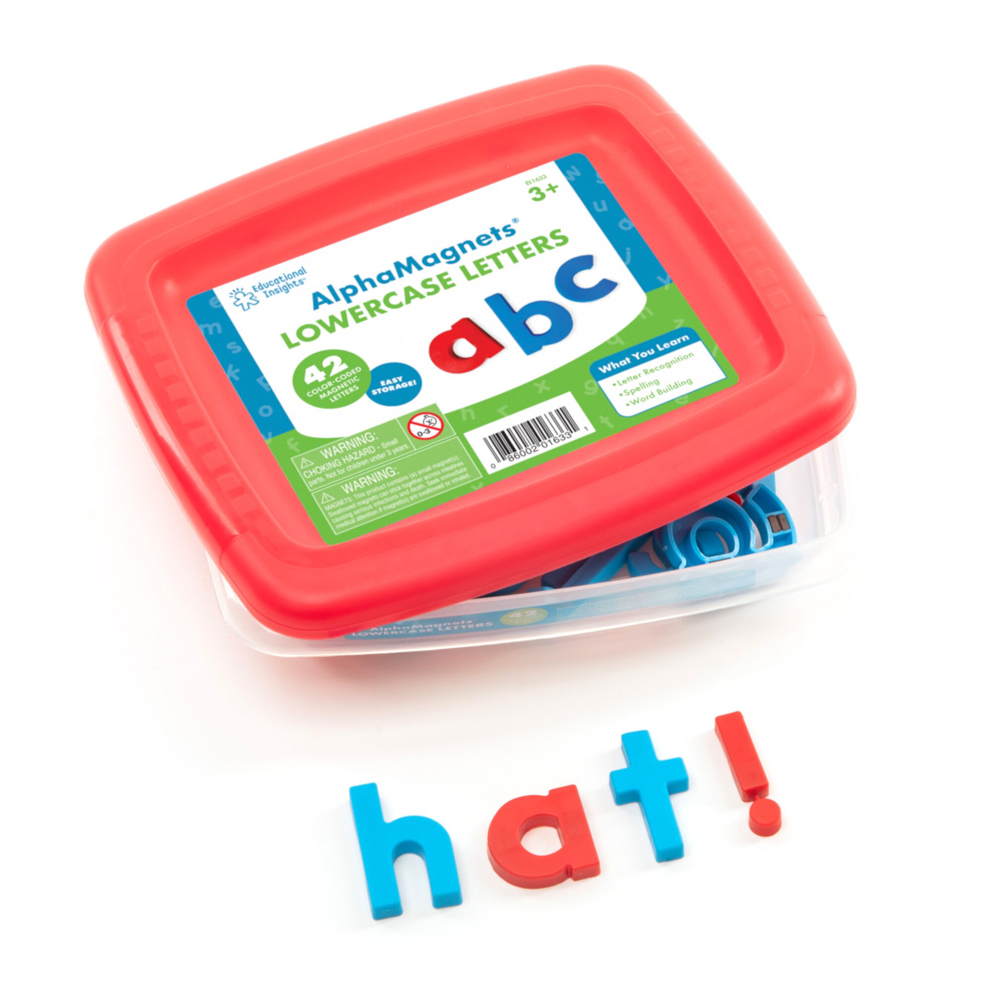 Educational Insights Color-Coded Lowercase AlphaMagnets, Set of 42 Magnetic Lowercase Letters - Homeschool, Preschool Readiness & Classroom, Ages 3+ Educational Insights