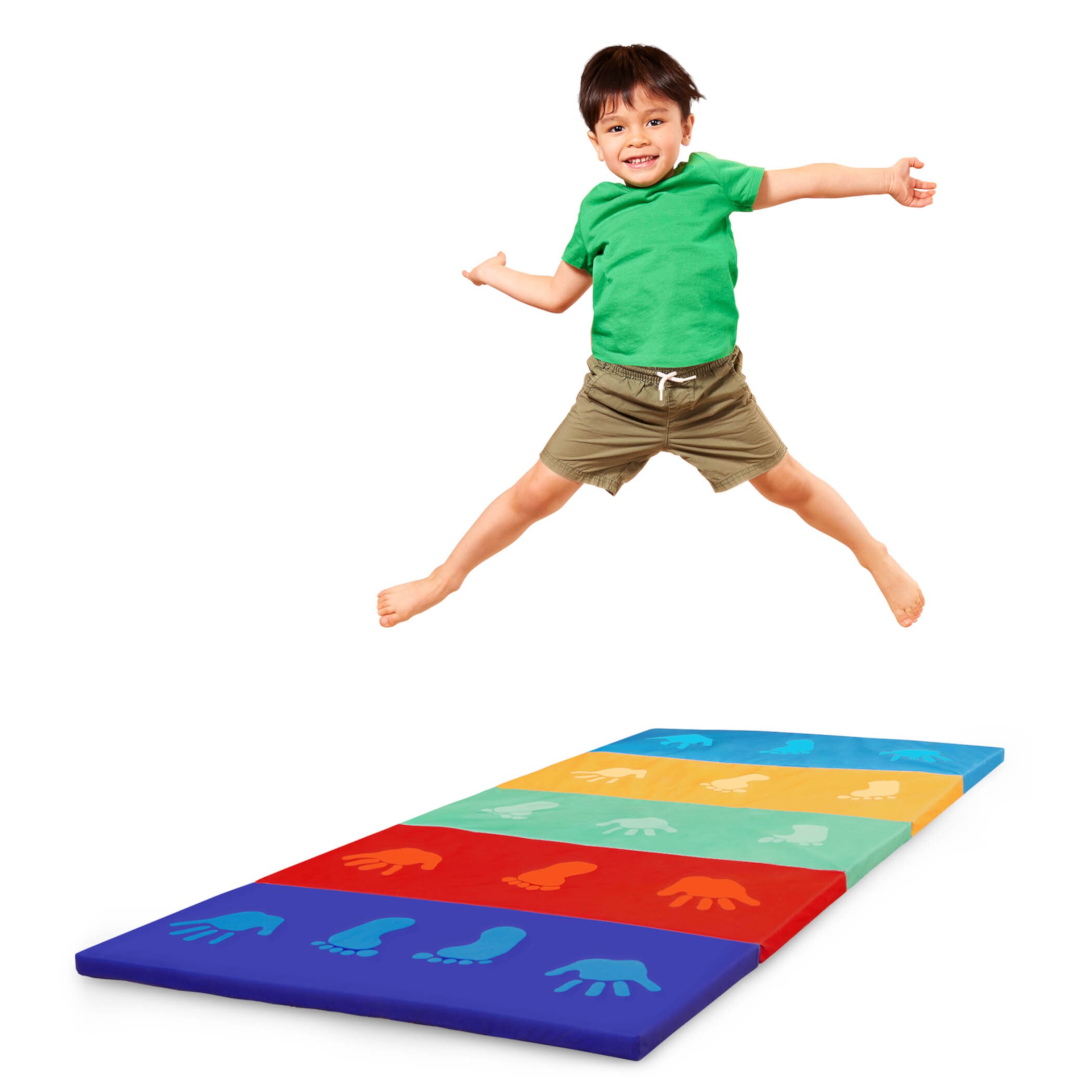 Battat Mini Gymnast's Mat with Foldable Multicolor Design and Handle, Toddler and Preschool Toys Battat