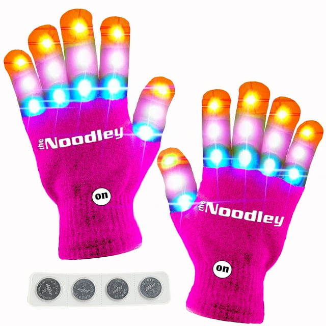 The Noodley LED Gloves for Kids Light Up Toy Costume Accessory for Children, Teens, Boys & Girls The Noodley