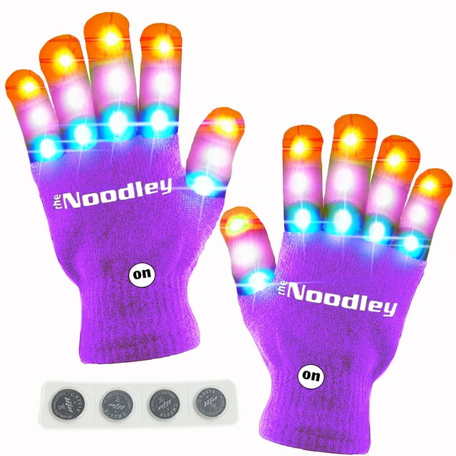 The Noodley LED Gloves for Kids Light Up Toy Costume Accessory for Children, Teens, Boys & Girls The Noodley