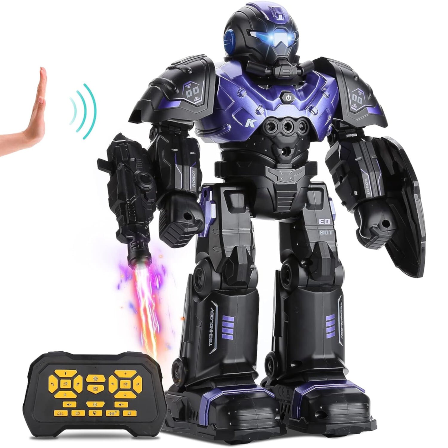 Zacro RC Robot Toys, Gesture Sensing Programmable RC Robot Toy, Talking, Dancing Rechargeable Intelligent Remote Control Robot for Kids Gifts,Gold Zacro