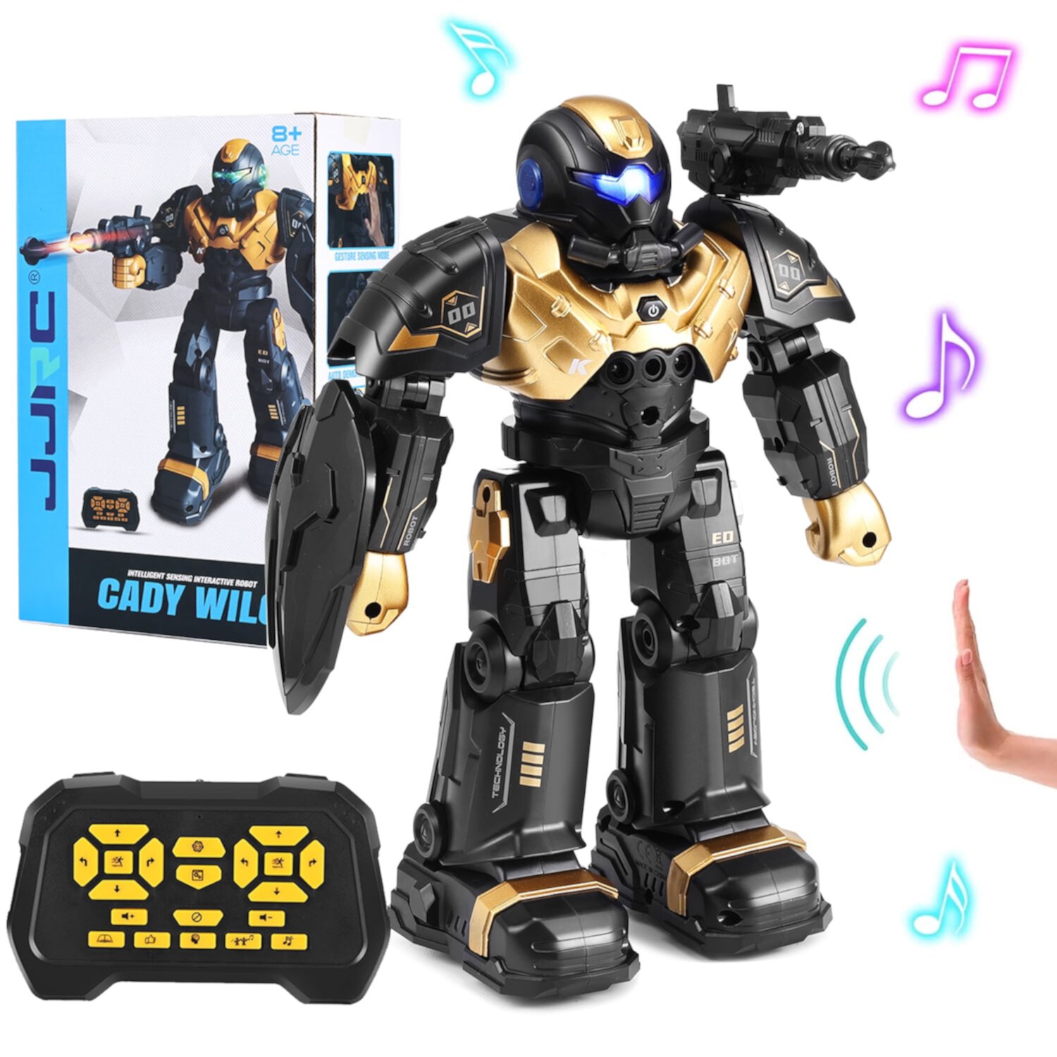 Zacro RC Robot Toys, Gesture Sensing Programmable RC Robot Toy, Talking, Dancing Rechargeable Intelligent Remote Control Robot for Kids Gifts,Gold Zacro