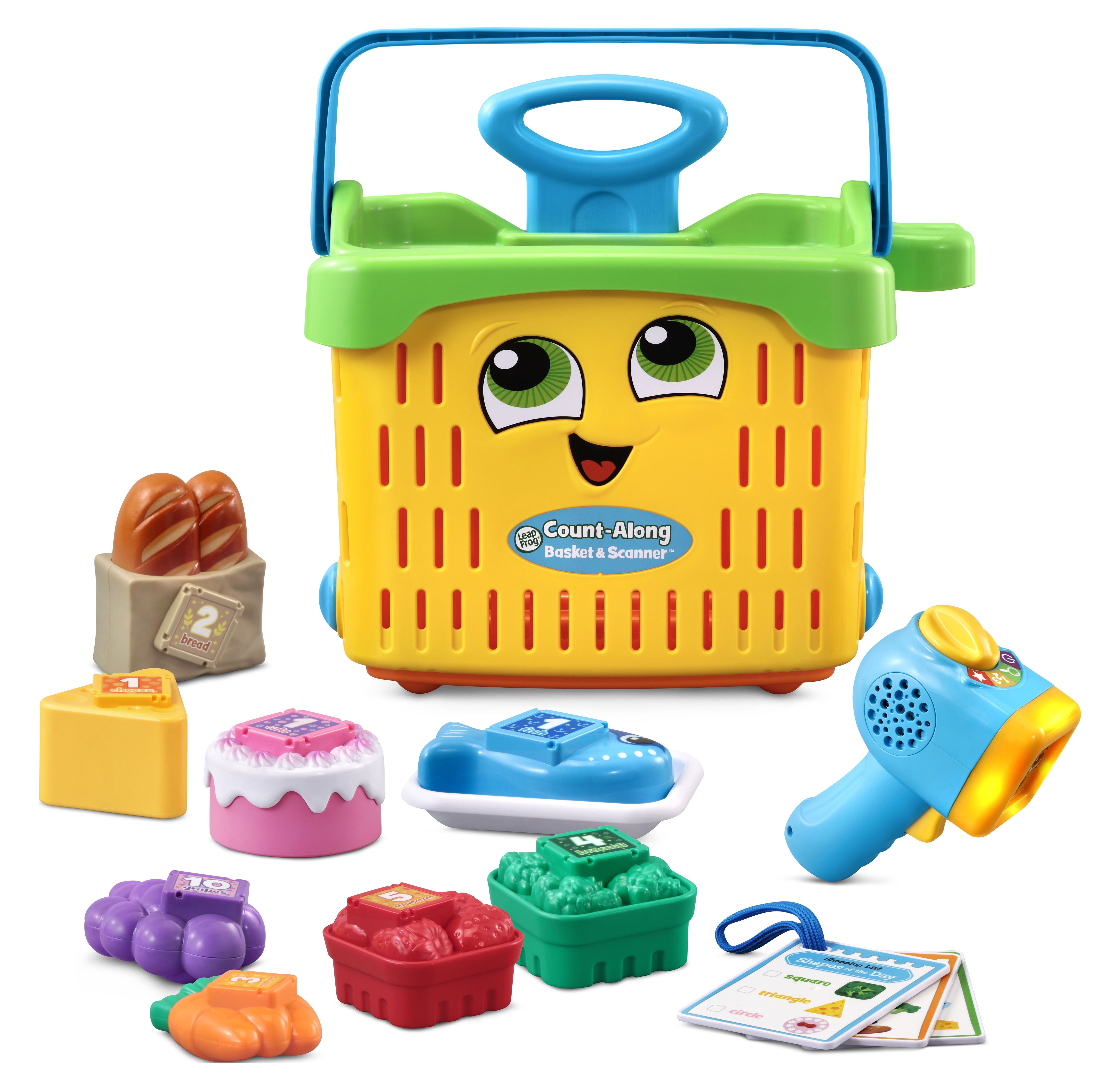 LeapFrog® Count-Along Basket & Scanner™ Play Food Shopping Toy, Role Play Electronic Learning System for Kids LeapFrog