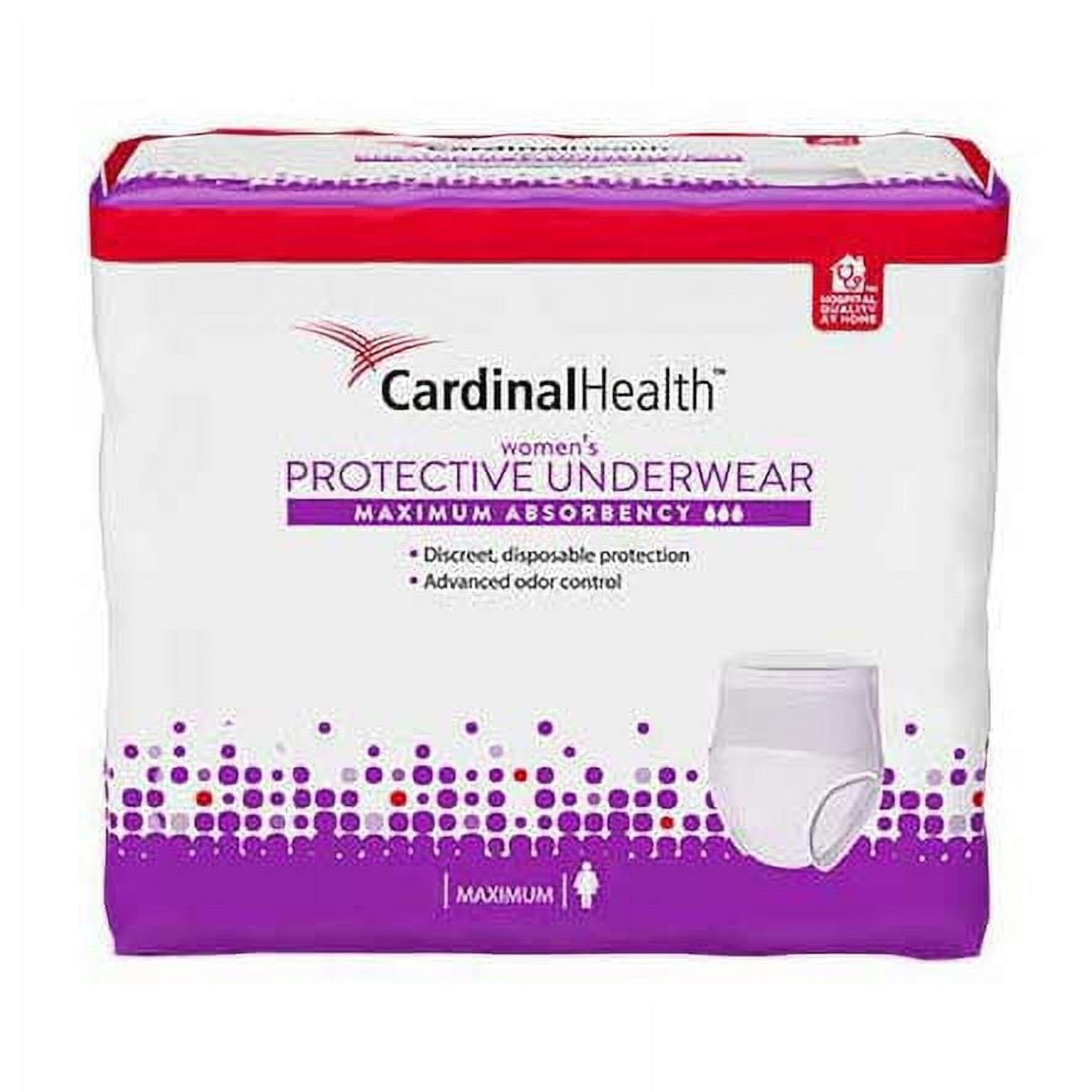 Cardinal Health Maximum Absorbency Protective Underwear For Women, Large, 45 - 58", 130 - 230 Lbs Cardinal Health