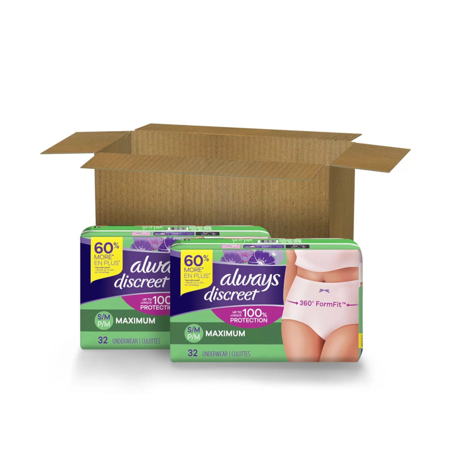 Always Discreet, Incontinence & Postpartum Underwear for Women, Maximum, Small / Medium 64ct Visit the Always Store