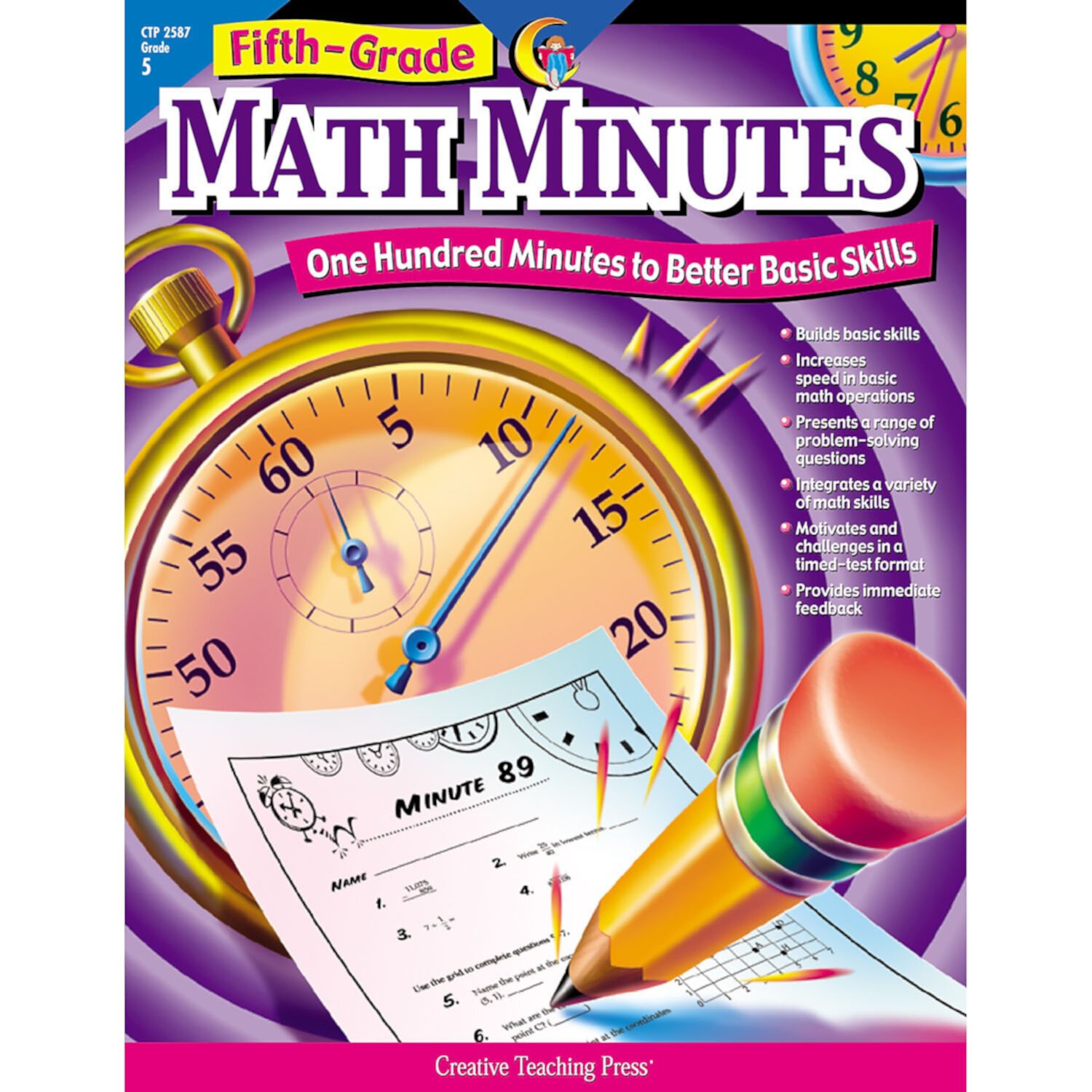 Assorted Publishers Fifth-Grade Math Minutes Resource Book CTP2587 Assorted Publishers