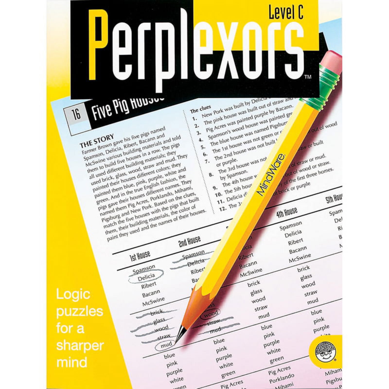 MindWare  Perplexors: Level C, 48 Full Page Puzzles with Solutions for Kids, Ages 11 and up MindWare