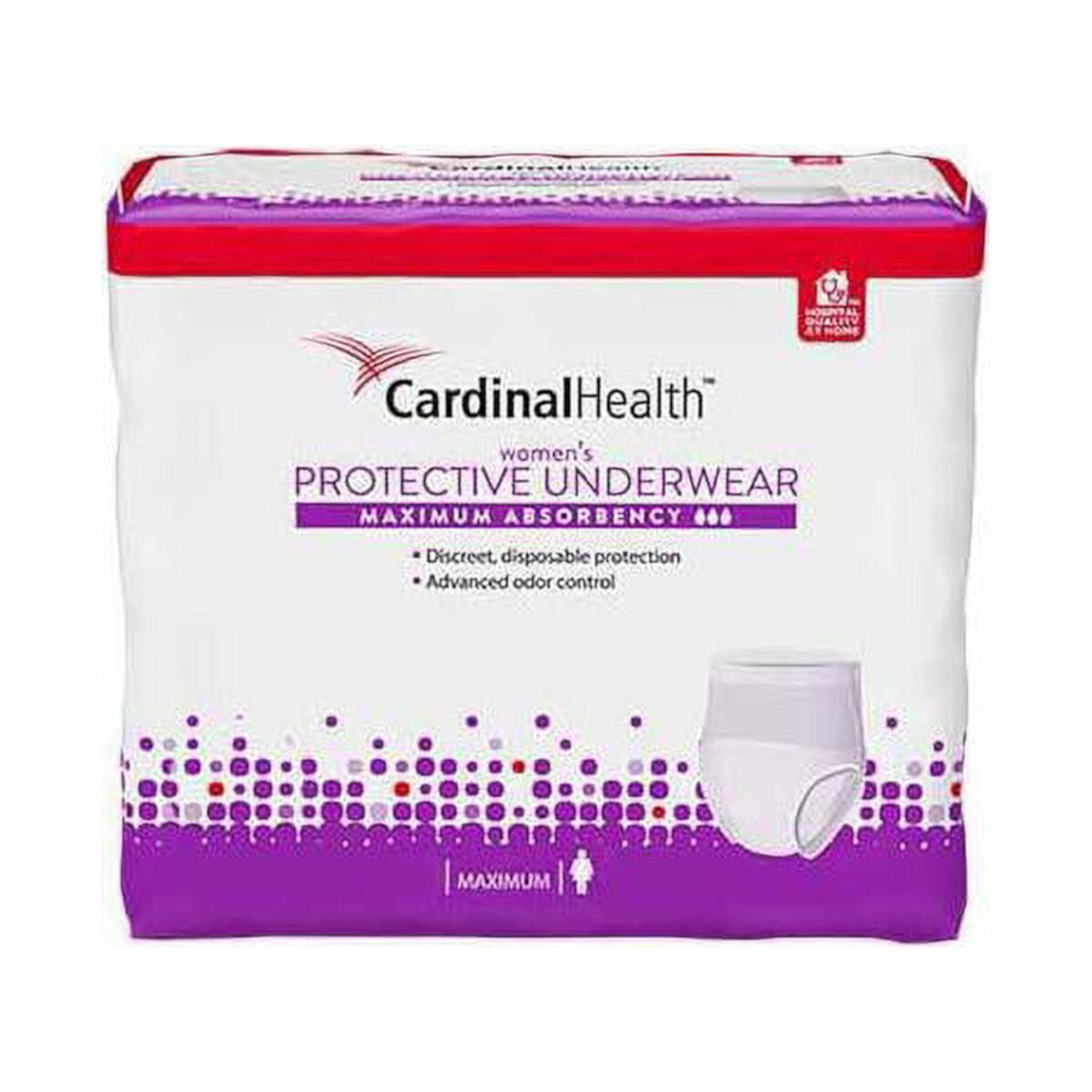 Cardinal Health Women's Underwear Maximum Absorbency Size: Large, Package Count: 72 Cardinal Health