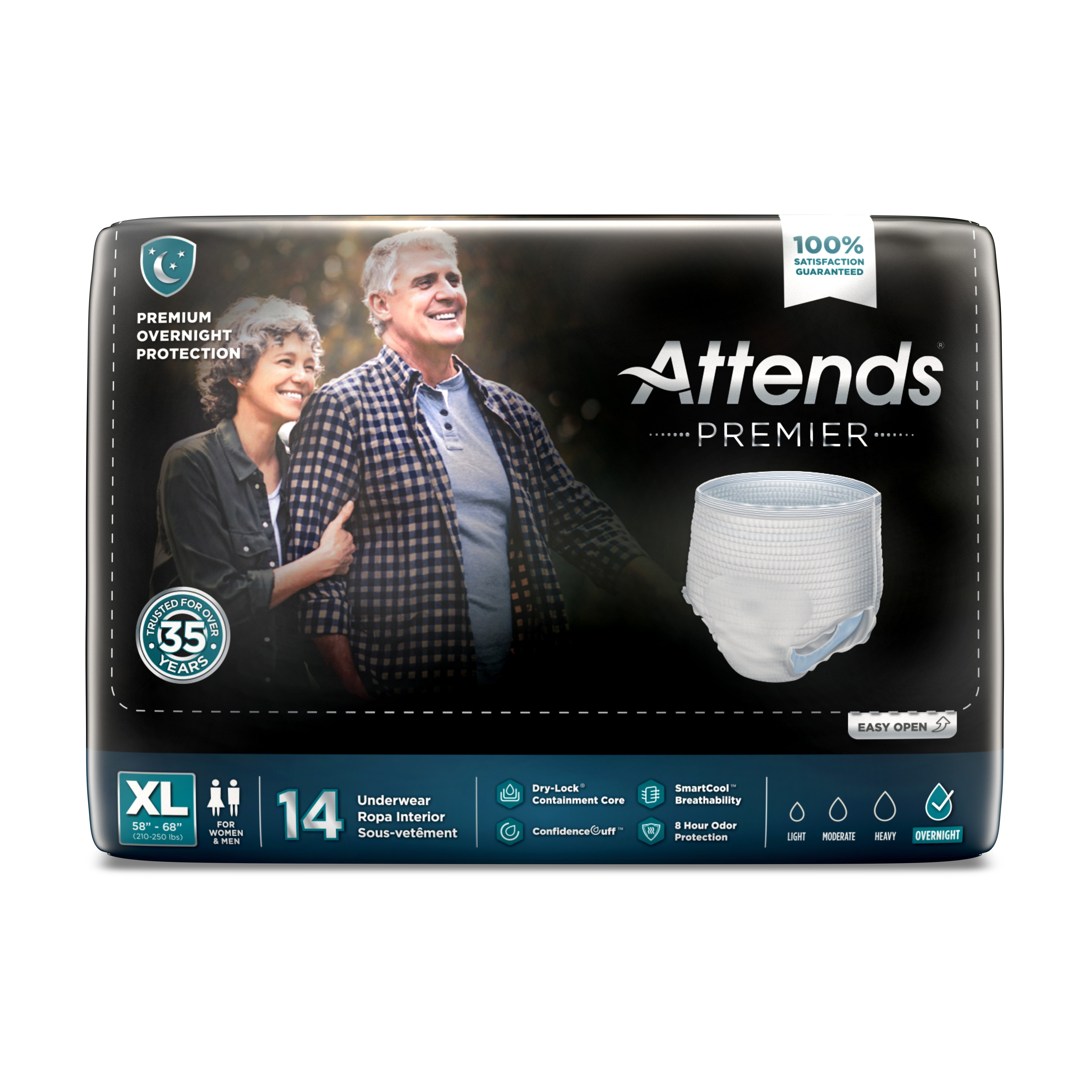 Premier ALI-UW40 Adult Underwear X-Large, Heavy Absorbency, Case of 56 Attends