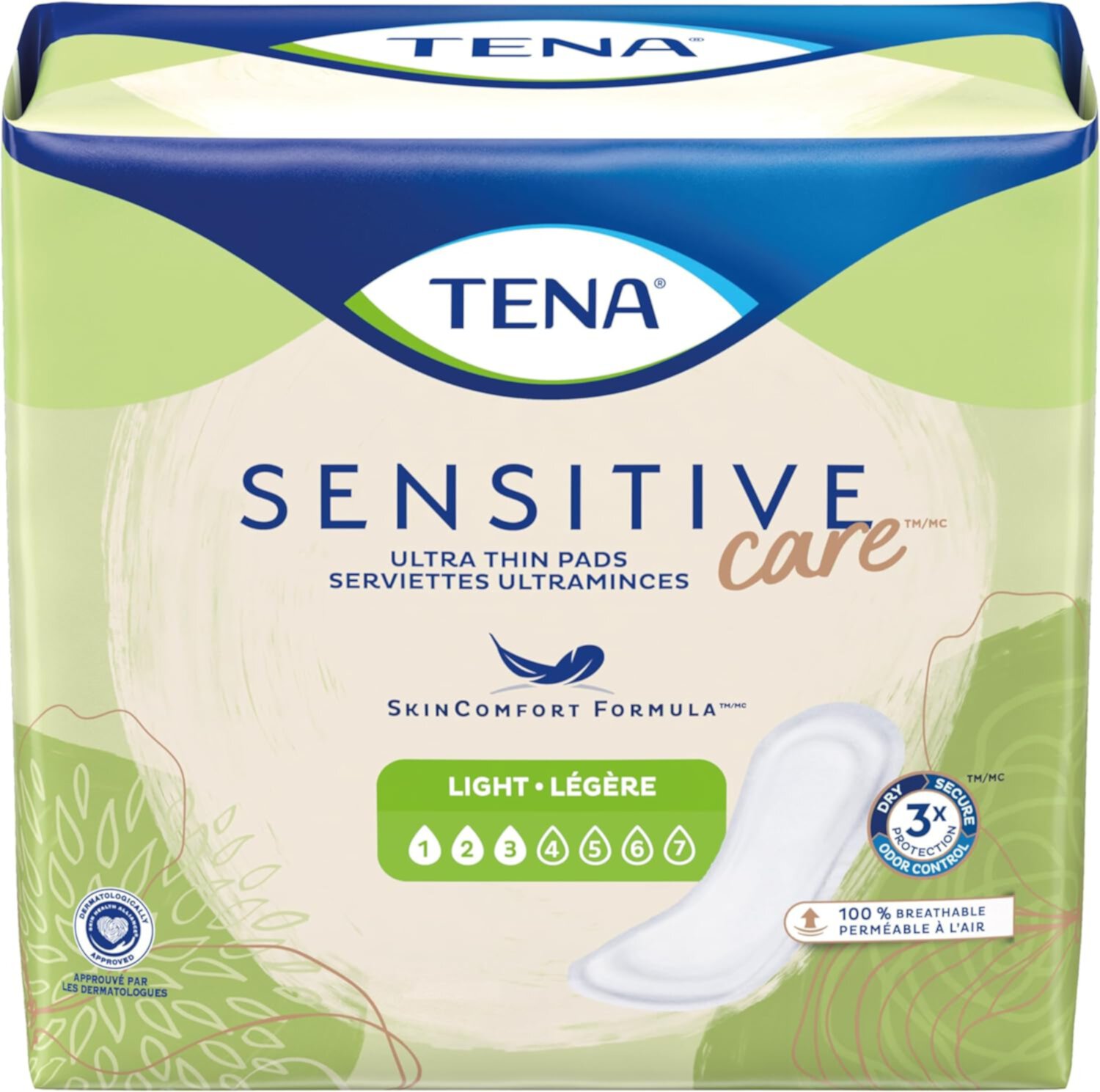 Tena Intimates Ultra Thin Light Incontinence Pad Regular 30 Ct (Pack of 6) JOHNSON & JOHNSON