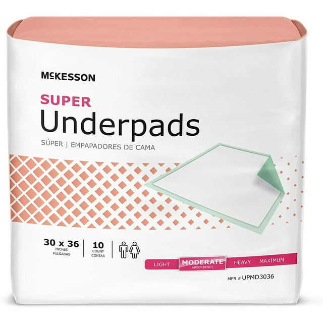 McKesson StayDry Regular Underpads, 30 x 36in, 100 Count Mckesson