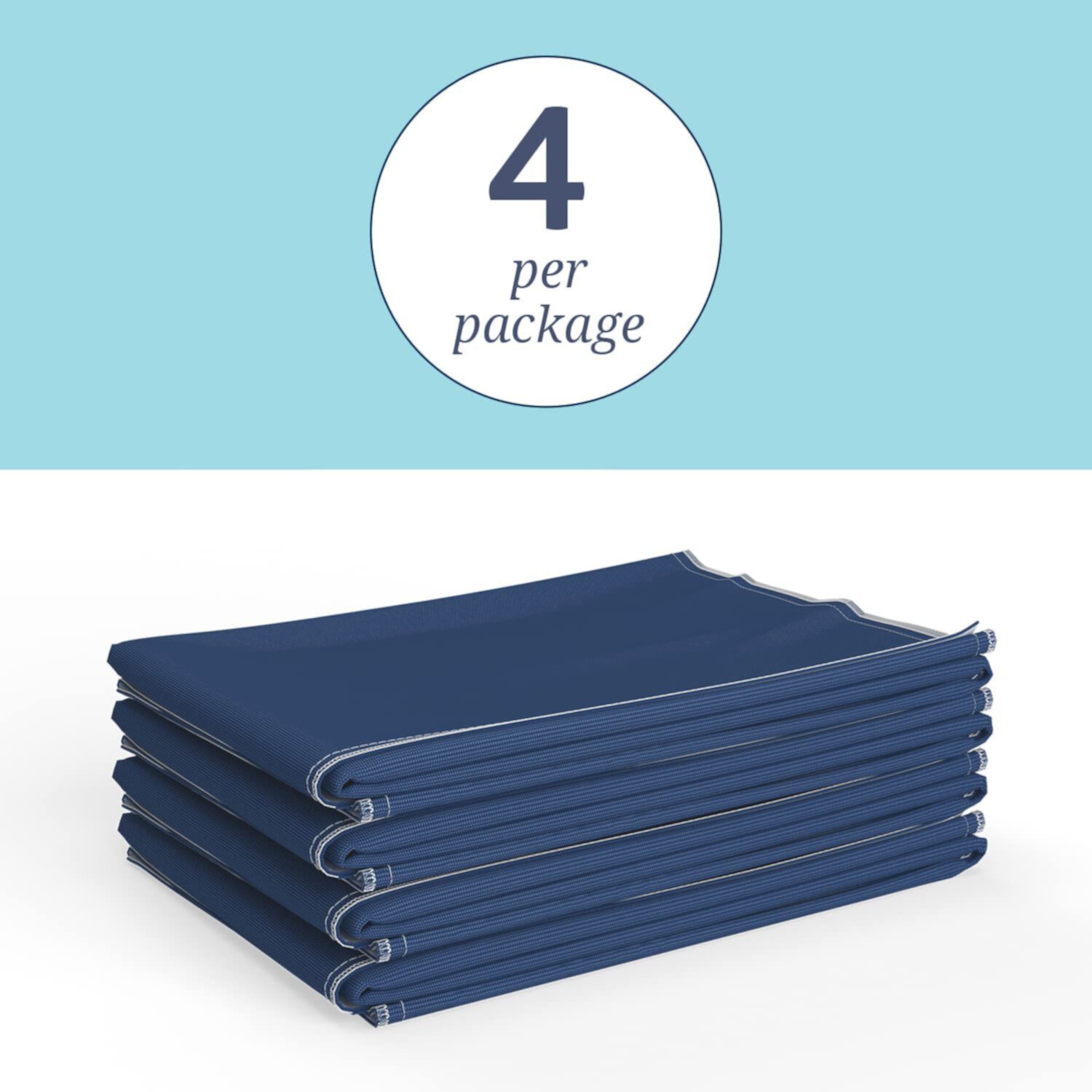 Medline Softnit 300 Reusable & Washable Underpads, 34" x 36", Navy, 4 Count Medline