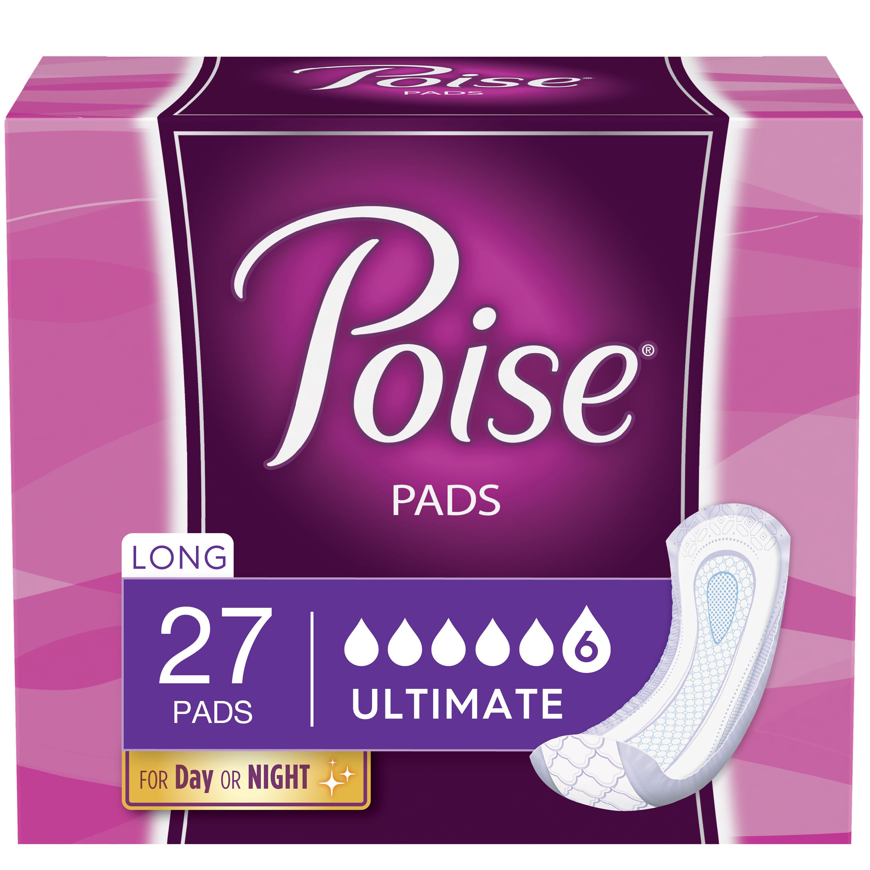 Прокладка для женщин при недержании Poise, максимальная впитываемость, длинные, 27 шт (упаковка из 2) Visit the Poise Store