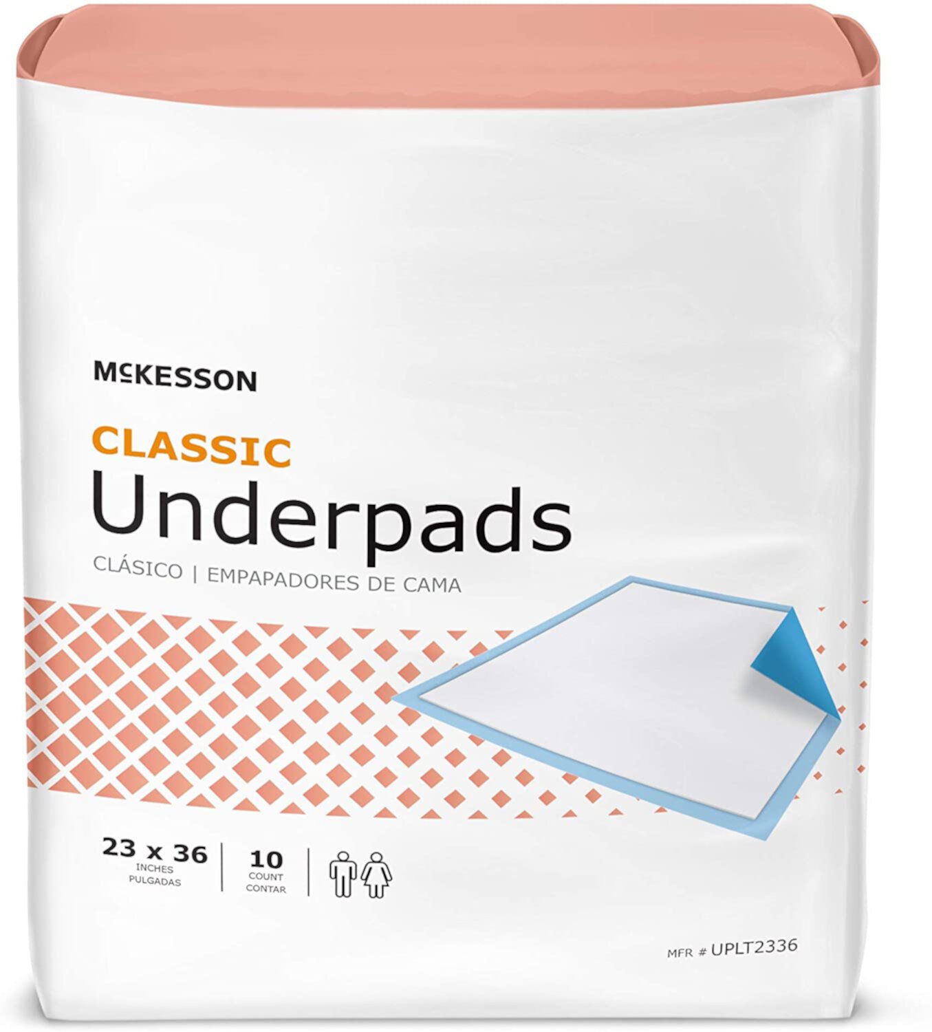 McKesson Classic Underpads, Incontinence, Light Absorbency, 23 in x 36 in, 10 Count 23 x 36 Mckesson