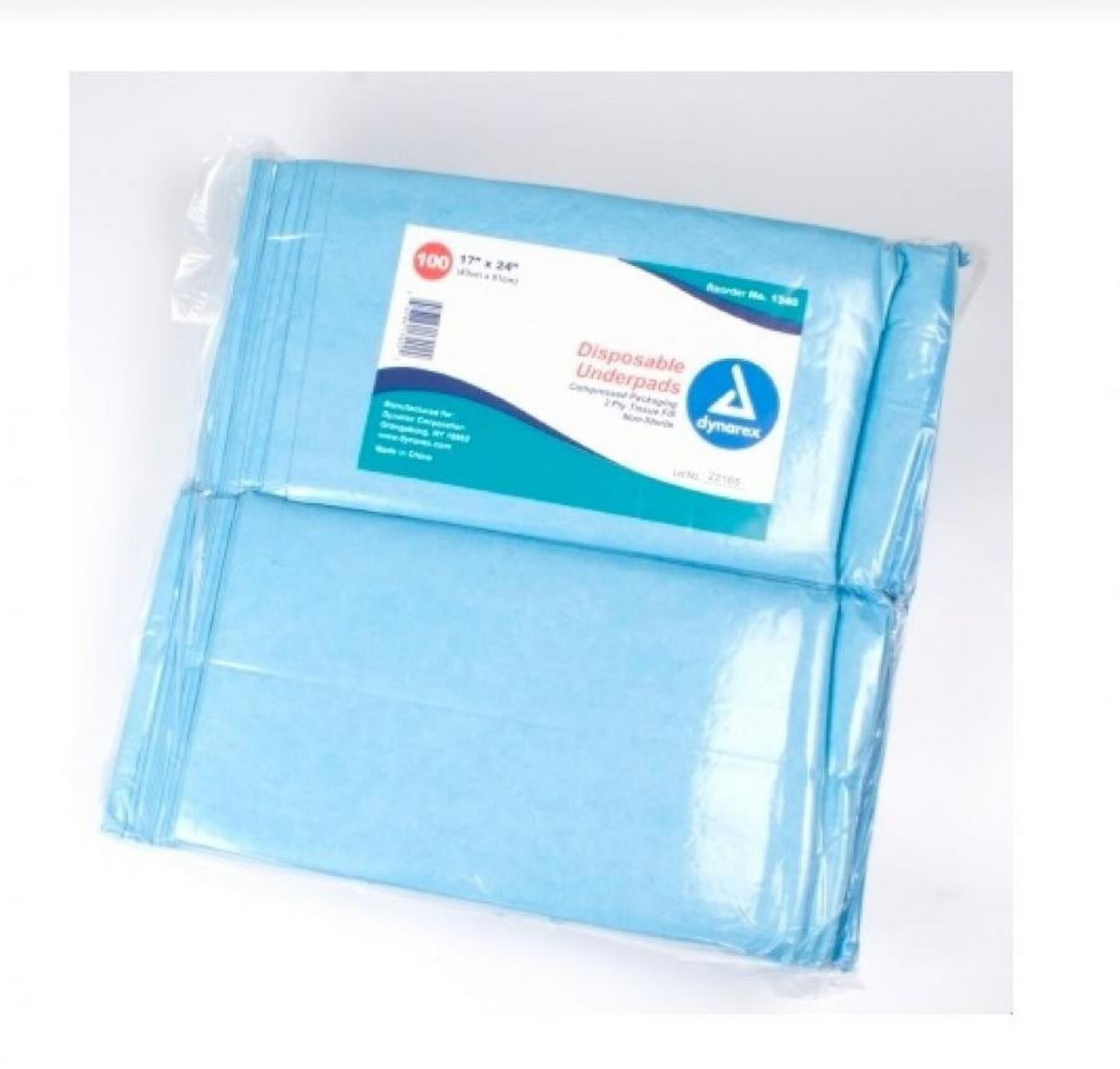 Dynarex Disposable Underpads, Light Absorbency, 17 x 24 Inch, 100 Count Dynarex