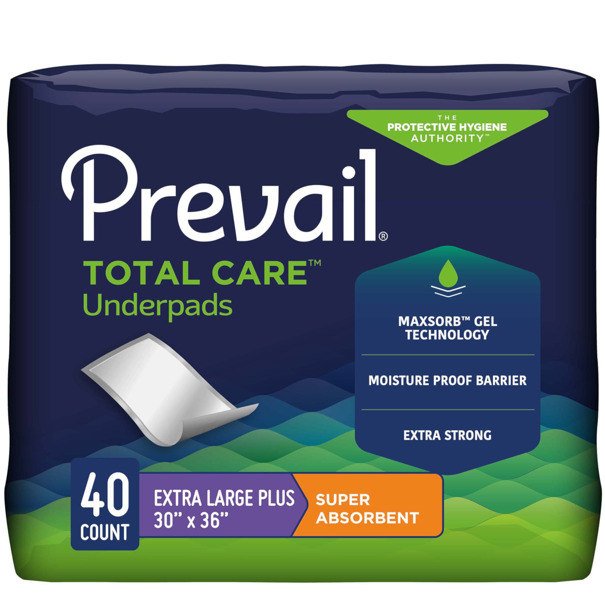 Prevail Heavy Absorbency Underpad, 30 x 36 In, 40 Ct Prevail