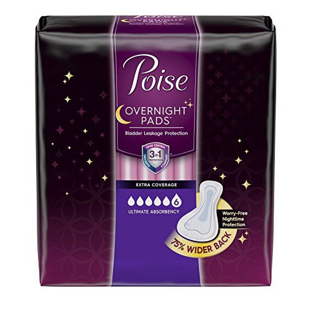 Poise Overnight Incontinence Pads with Ultimate Absorbency Extra Coverage, 24 Count Visit the Poise Store