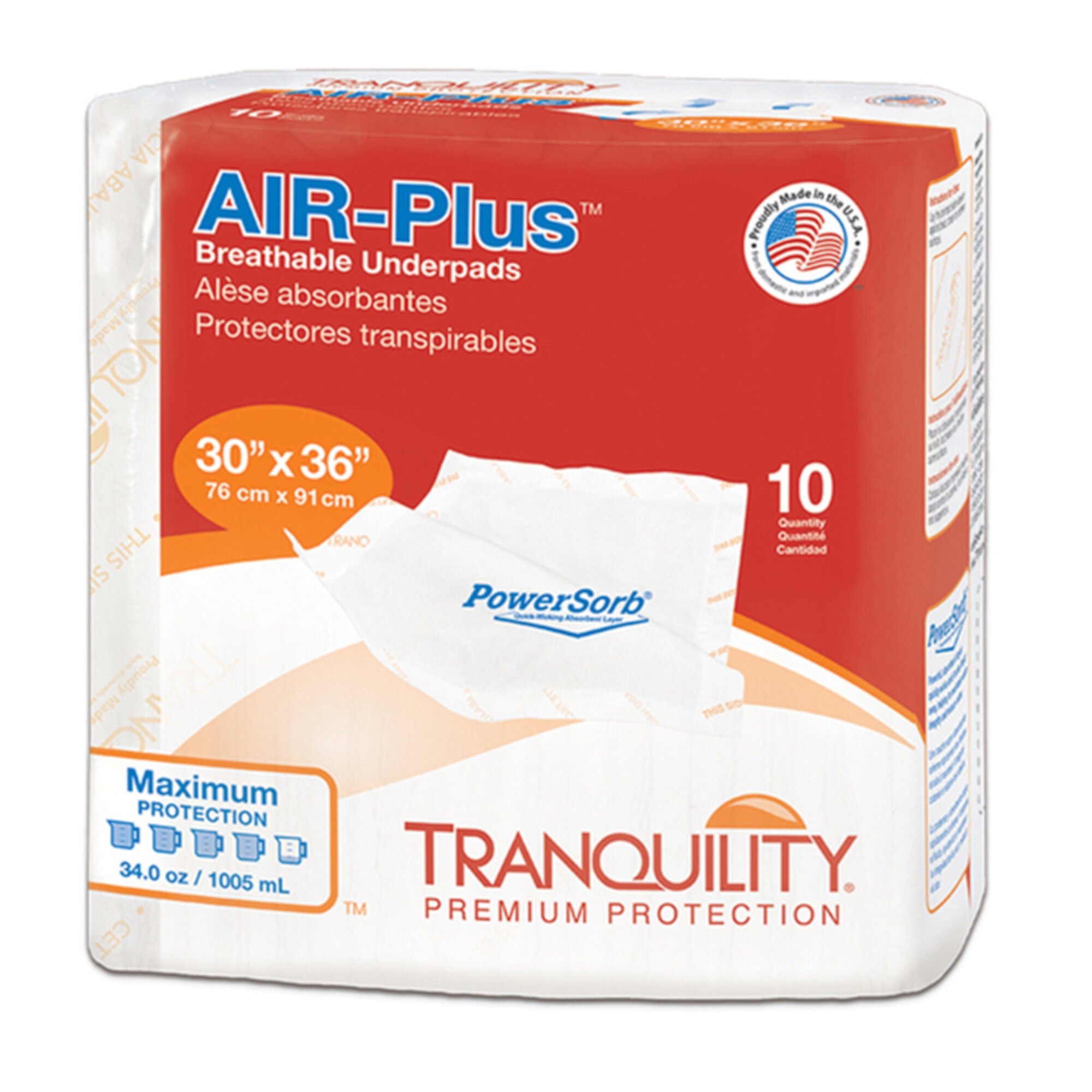 Подкладки Tranquility AIR-Plus, 76 см x 91 см, 10 шт в упаковке Tranquility