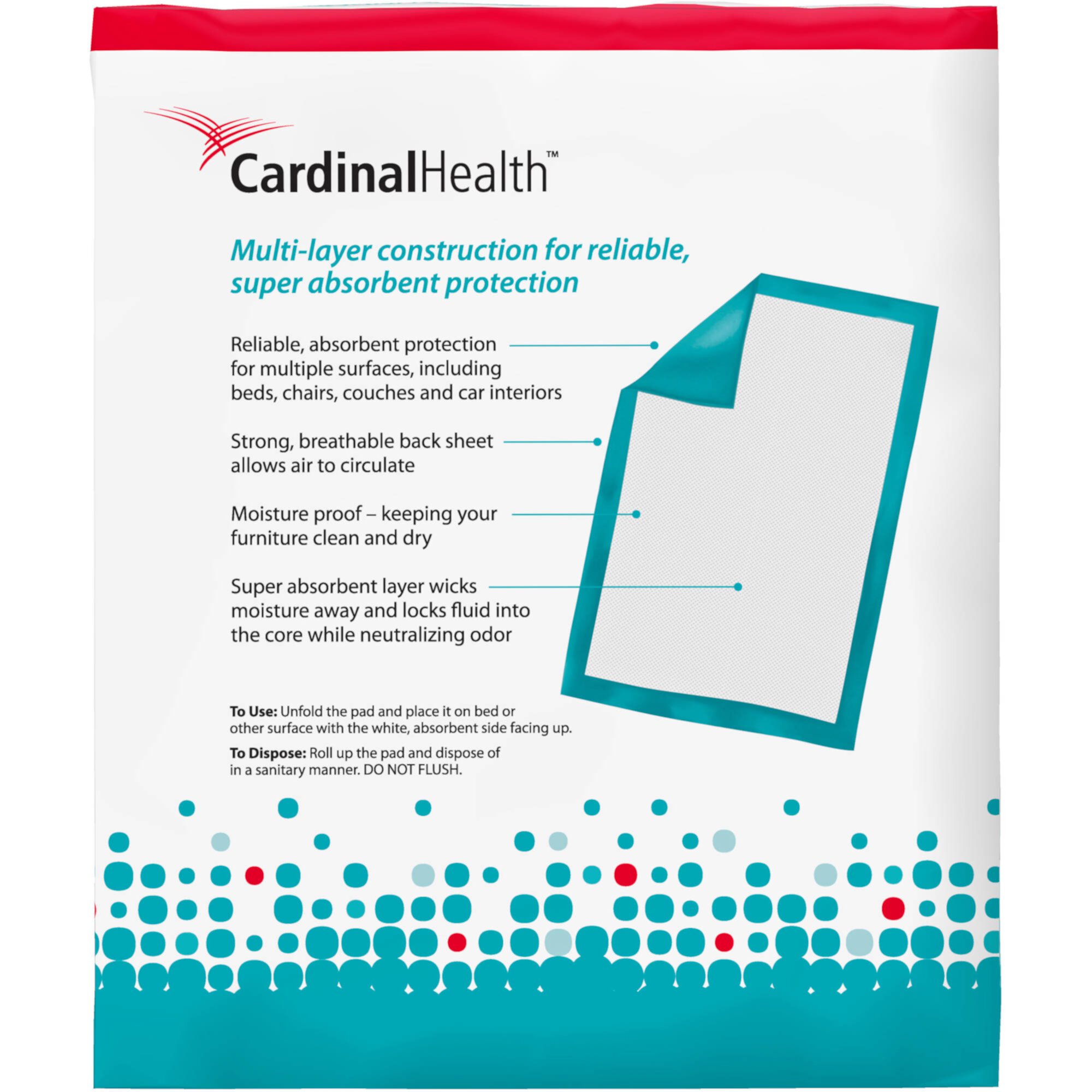 Cardinal Health Protective Underpad Premium Absorbency Extra-Large 10 CT Cardinal Health