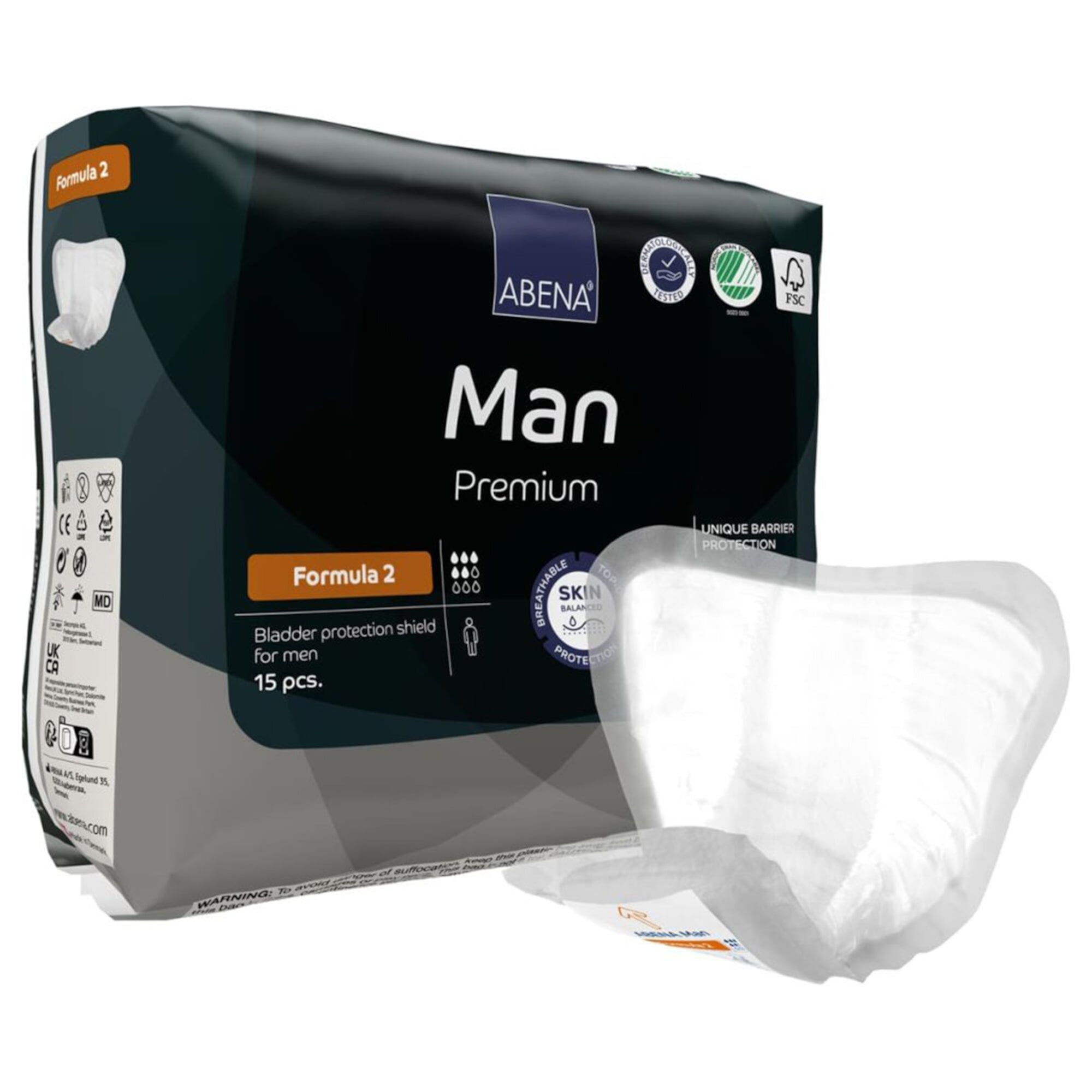 Abena Premium Man Male Incontinent Pad 9 X 11.4 Inch 1000021336, 15 Ct Abena