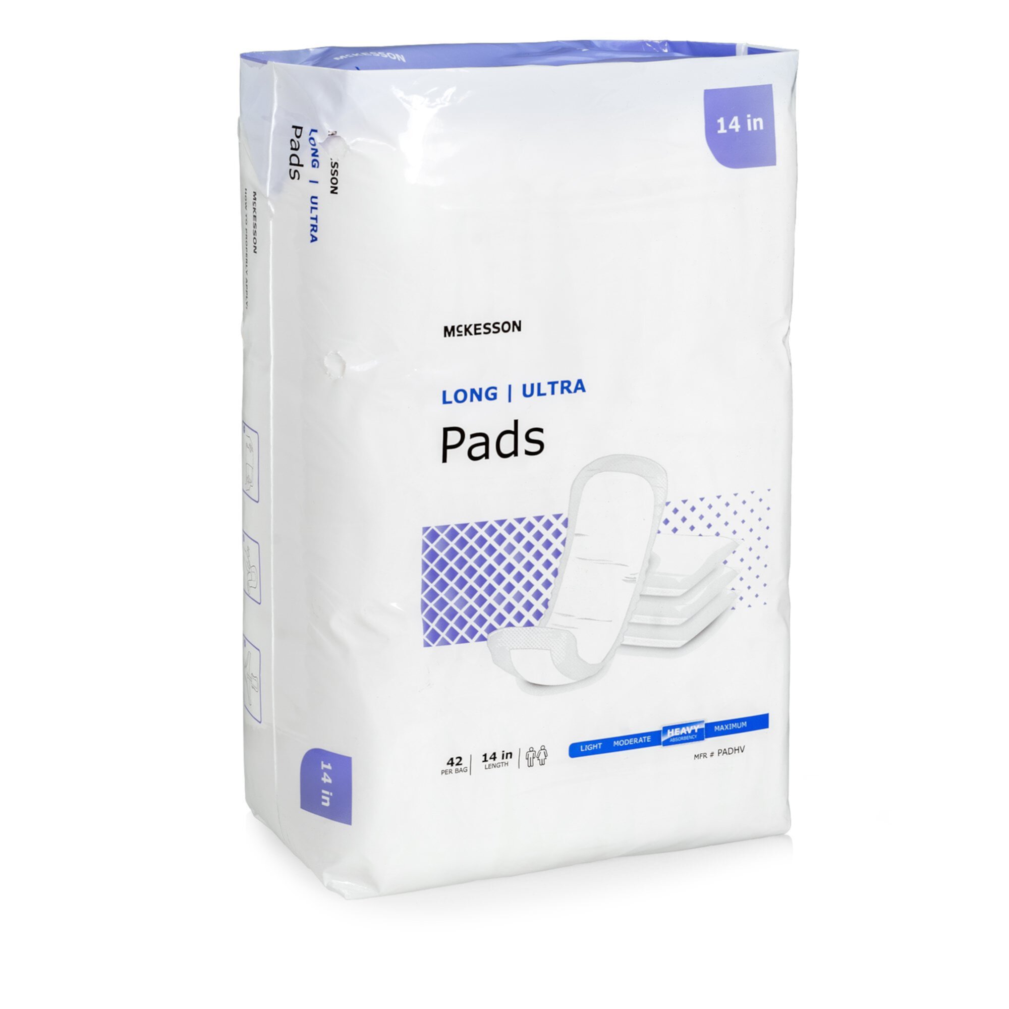 McKesson Ultra Pads for Women, Incontinence, Heavy Absorbency, 14 in, 42 Count, 4 Packs, 168 Total Mckesson