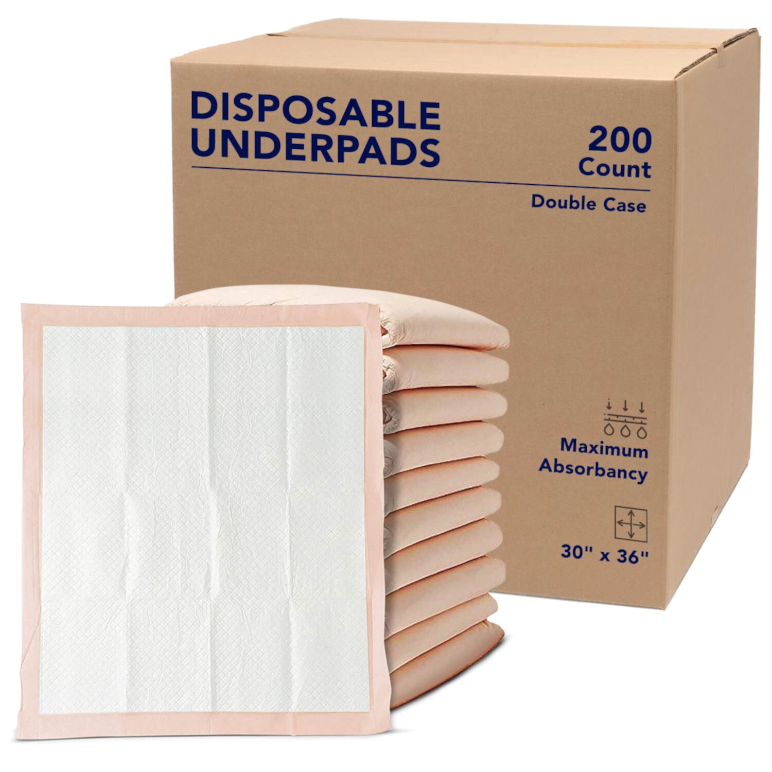 Premium Disposable Chucks Underpads 200 Count, 30" x 36" Bulk Double Case Pack ProHeal