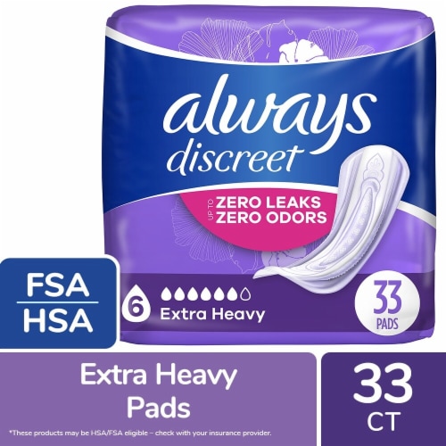 2X - Always Discreet Adult Incontinence Pads for Women Extra Heavy Absorbency Regular Length Visit the Always Store