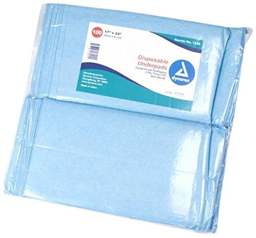 Dynarex #1342 Underpads, 23x24 in. 31 gram, 100 ct Dynarex