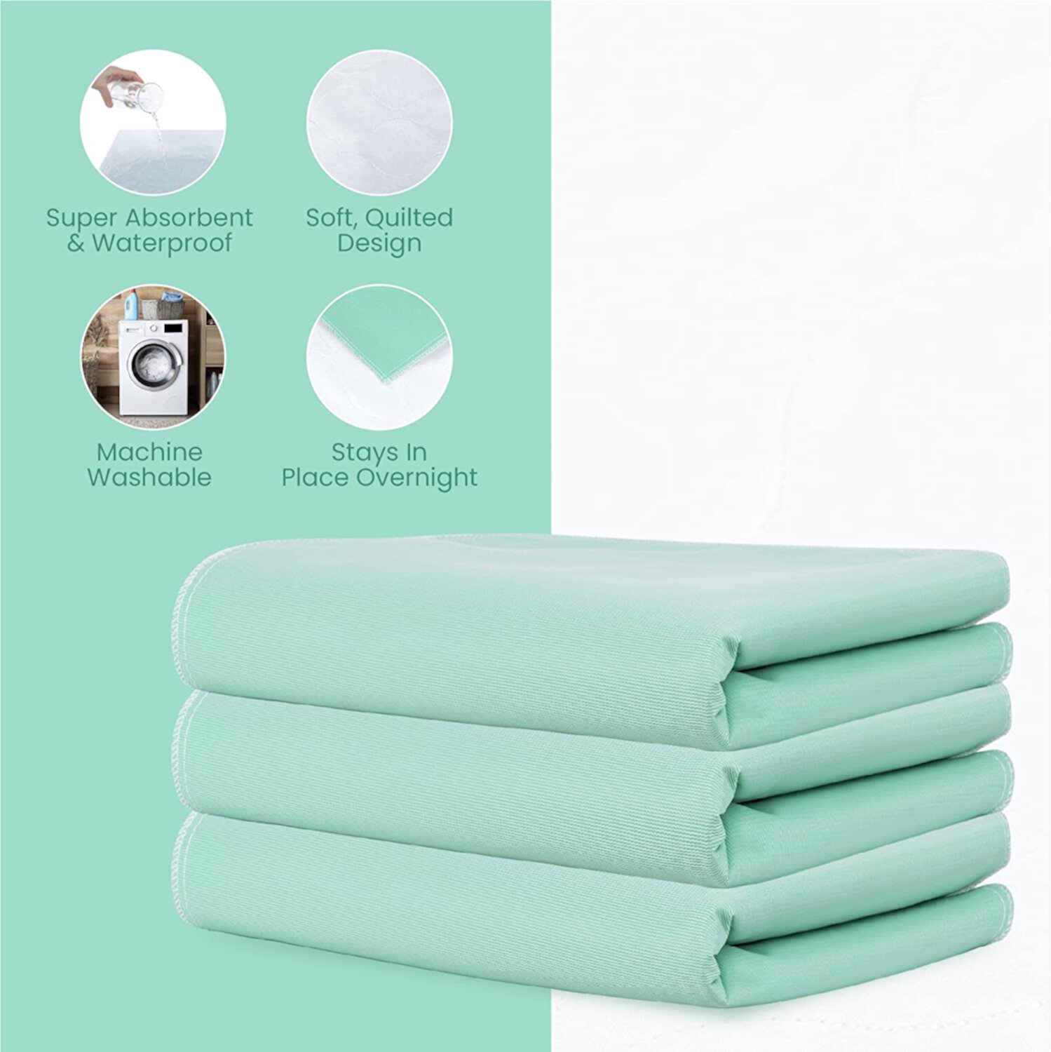 Inspire Washable and Reusable Incontinence Bed Pads 3 Pack Waterproof Mattress Pad Chux Pads (18" x 24") Visit the INSPIRE Store