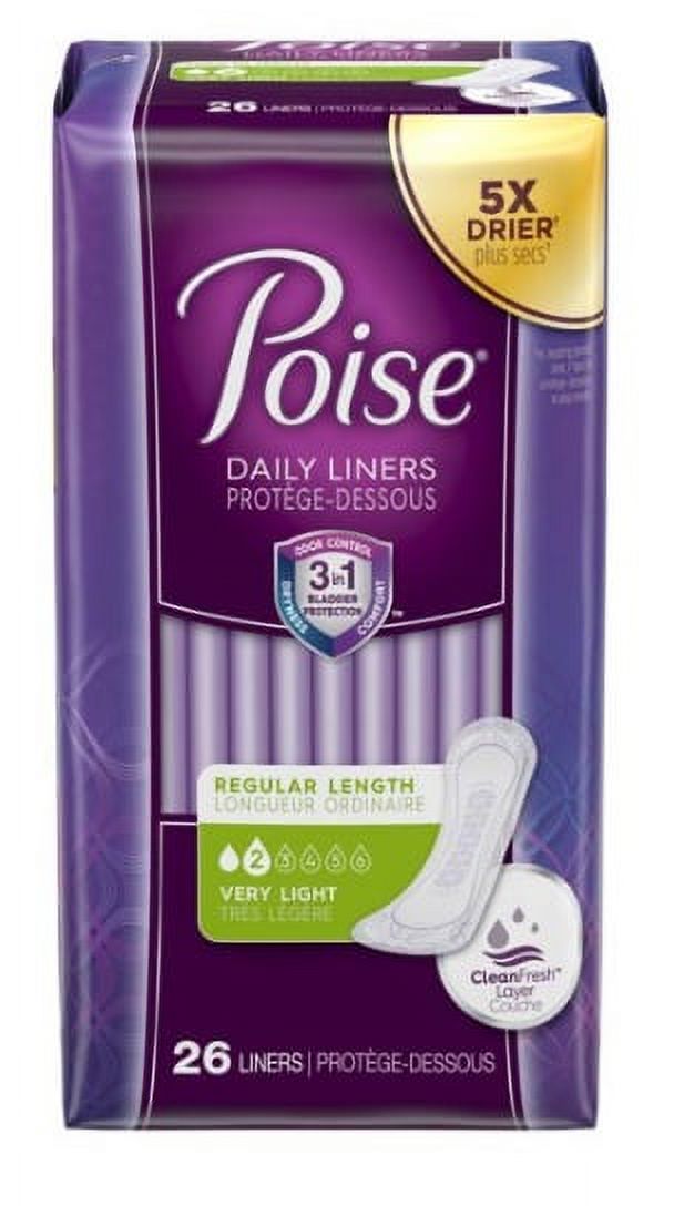 Poise Bladder Control Pad 7-1/2 Inch Length Light Absorbency Absorb-Loc One Size Fits Most Female Disposable, 19305 - Pack of 26 Visit the Poise Store