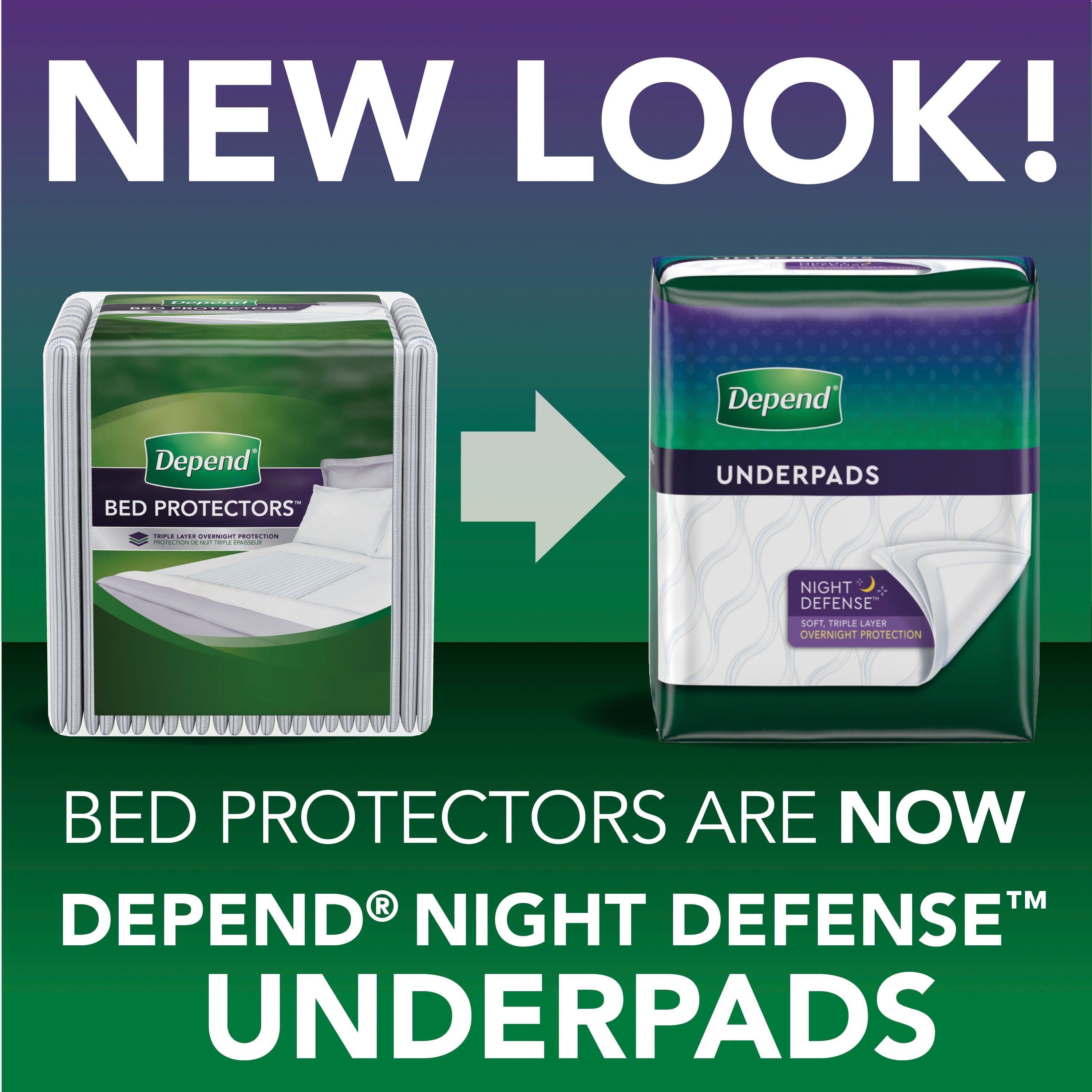 Depend Waterproof Bed Pads, Overnight Absorbency, Disposable Underpads, 24 Count (2 Packs of 12) Visit the Depend Store