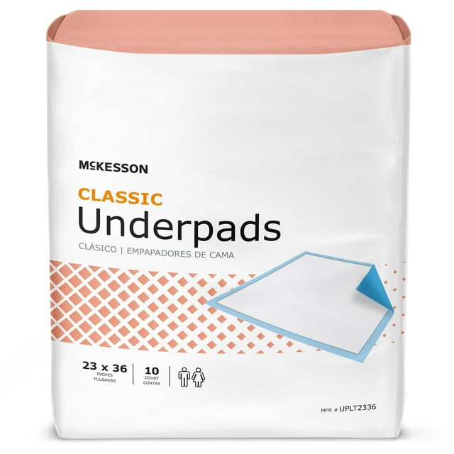 McKesson Classic Underpads, Light Incontinence Absorbency - 23 in x 36 in, 10 Ct Mckesson