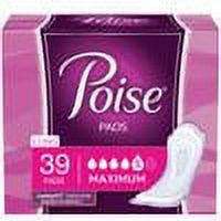 Poise Incontinence Pads, Maximum Absorbency, Long, 39 Count ( 3 Packs of 39 counts - 117 counts total) Visit the Poise Store