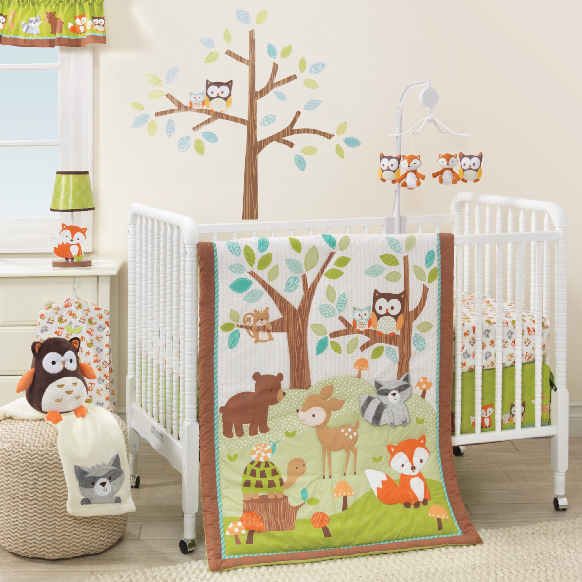 Bedtime Originals Friendly Forest 3-Piece Crib Bedding Set - Brown, Beige, White Bedtime Originals