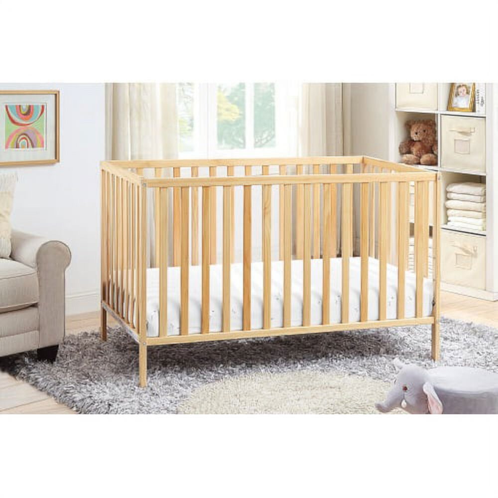 3-in-1 Island Crib, Convertible Crib with Adjustable Guard Rail, Stylish & Space-Saving Design, Best Chioce for Parents, Pastel Pink Triple Tree