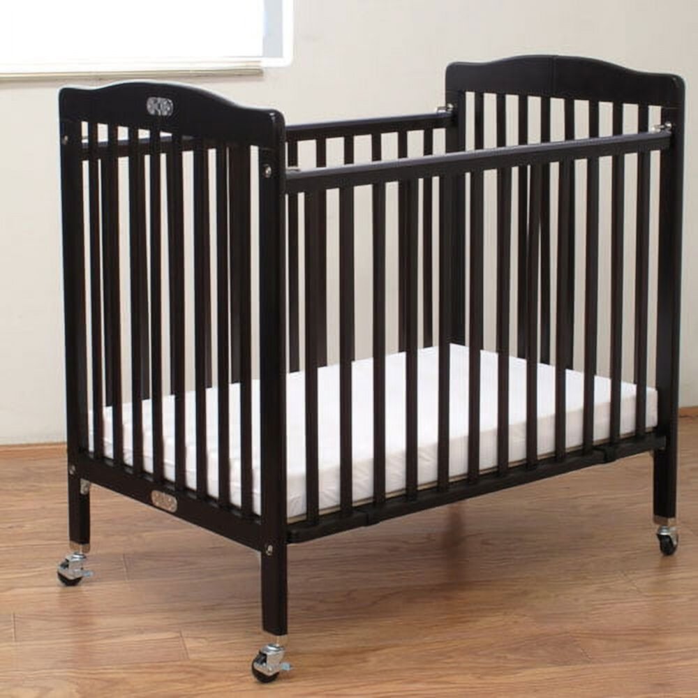 L.A. Baby Compact Folding Wood Commercial Crib - White L.A. Baby