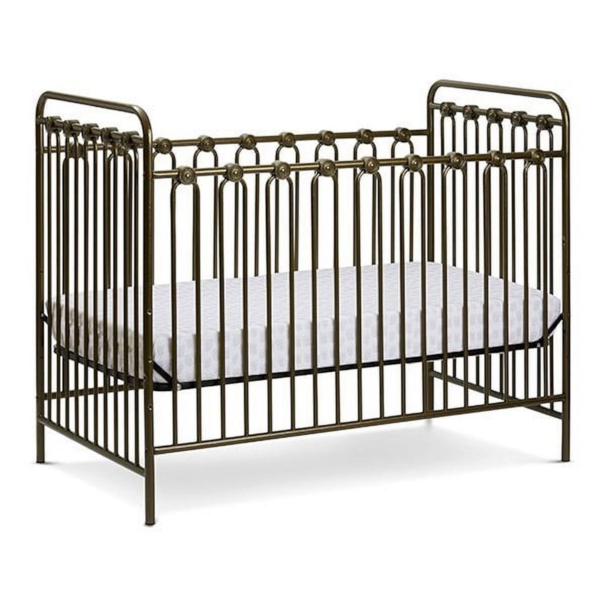 LA Baby Napa 3 in 1 Convertible Full Sized Metal Crib, Golden Nugget L.A. Baby